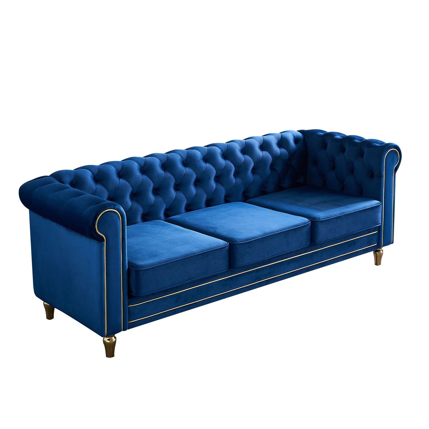 Chesterfield - Velvet Sofa 84.65" For Living Room - Best Buy Furniture