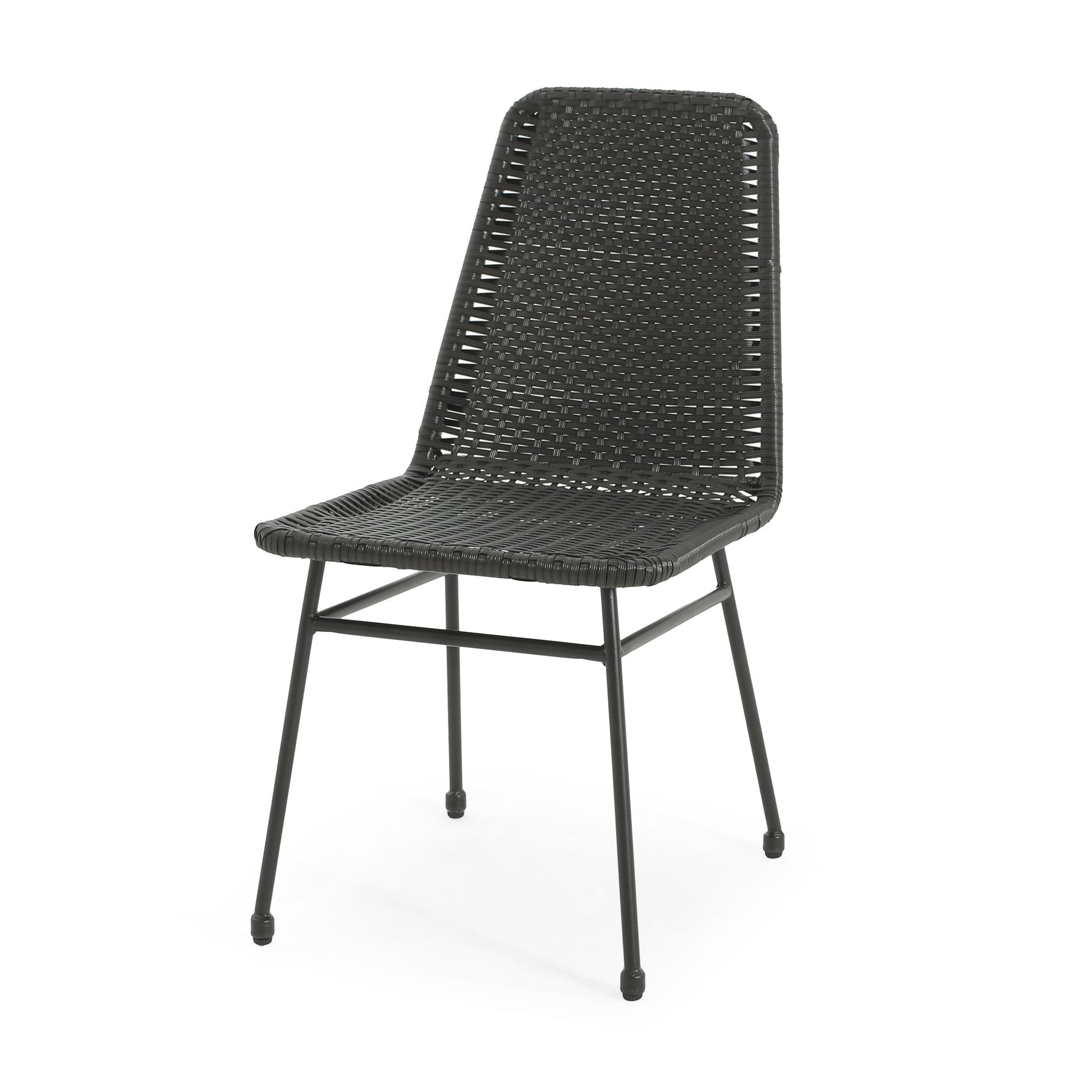 Aluminum And Rattan Chat Set, Outdoor Patio Set Includes Rattan Dining Chair Set Of 2 And C Shaped Side Table - Dark Brown - Best Buy Furniture