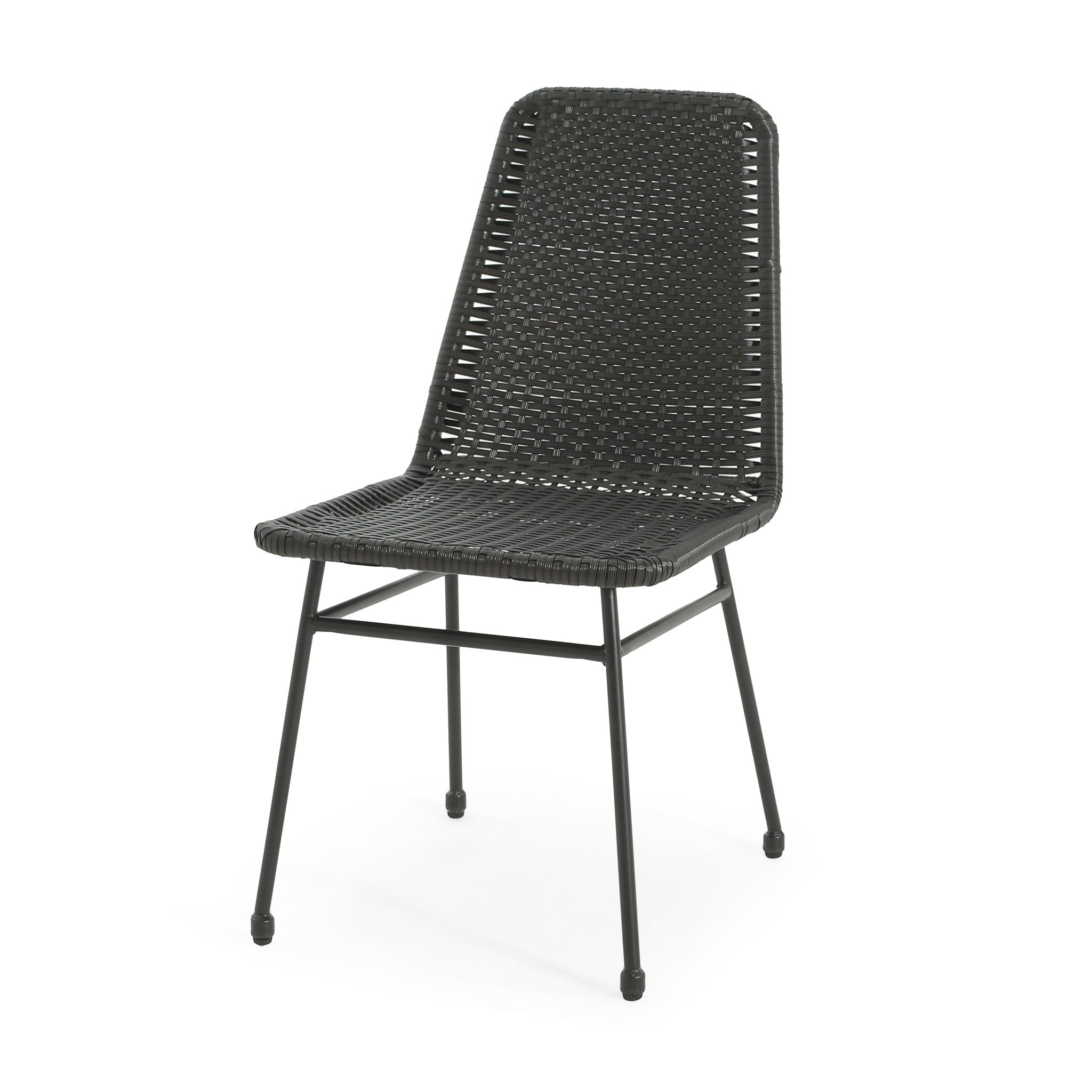 Aluminum And Rattan Chat Set, Outdoor Patio Set Includes Rattan Dining Chair Set Of 2 And C Shaped Side Table - Dark Brown - Best Buy Furniture