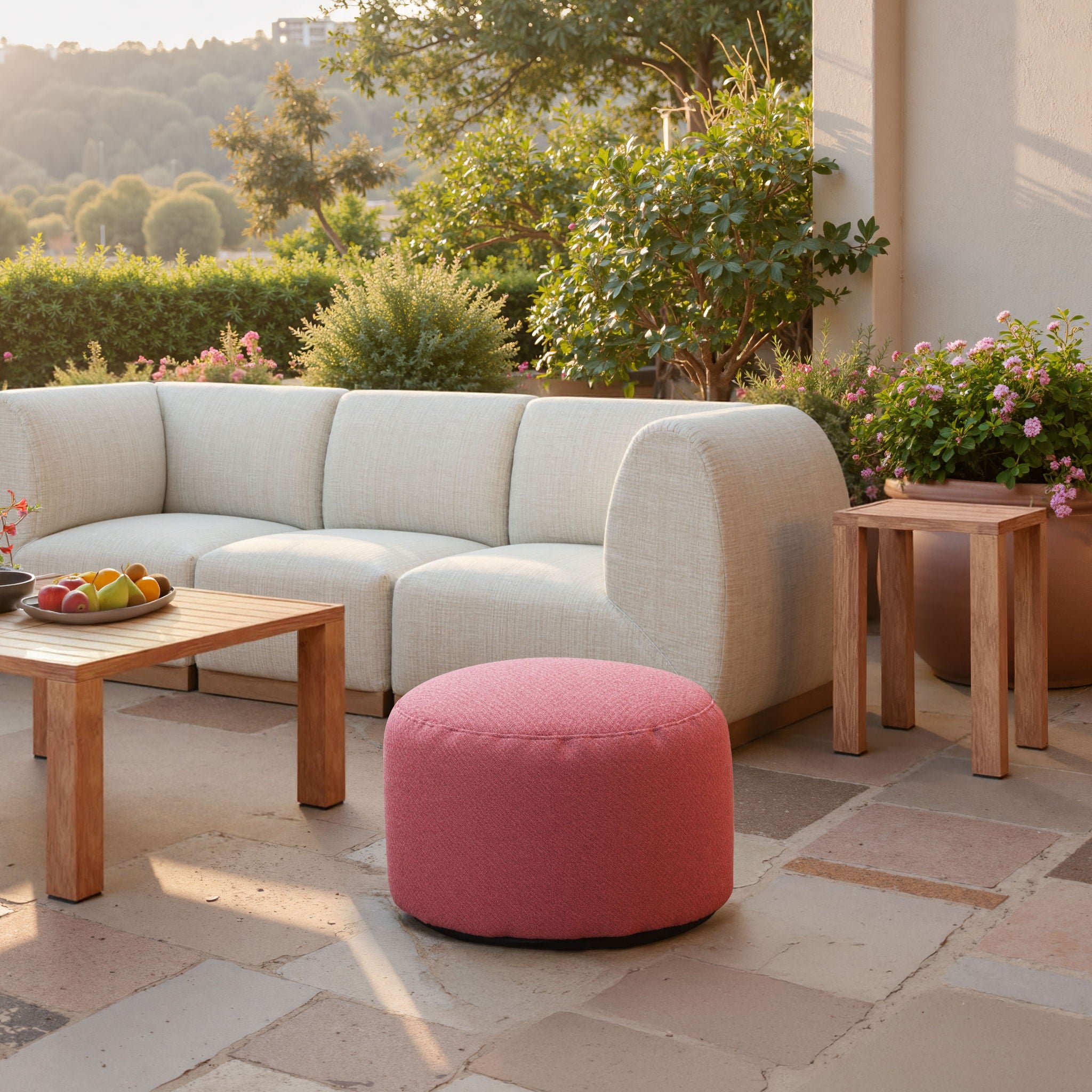 Aruz - Outdoor Ottoman - Red