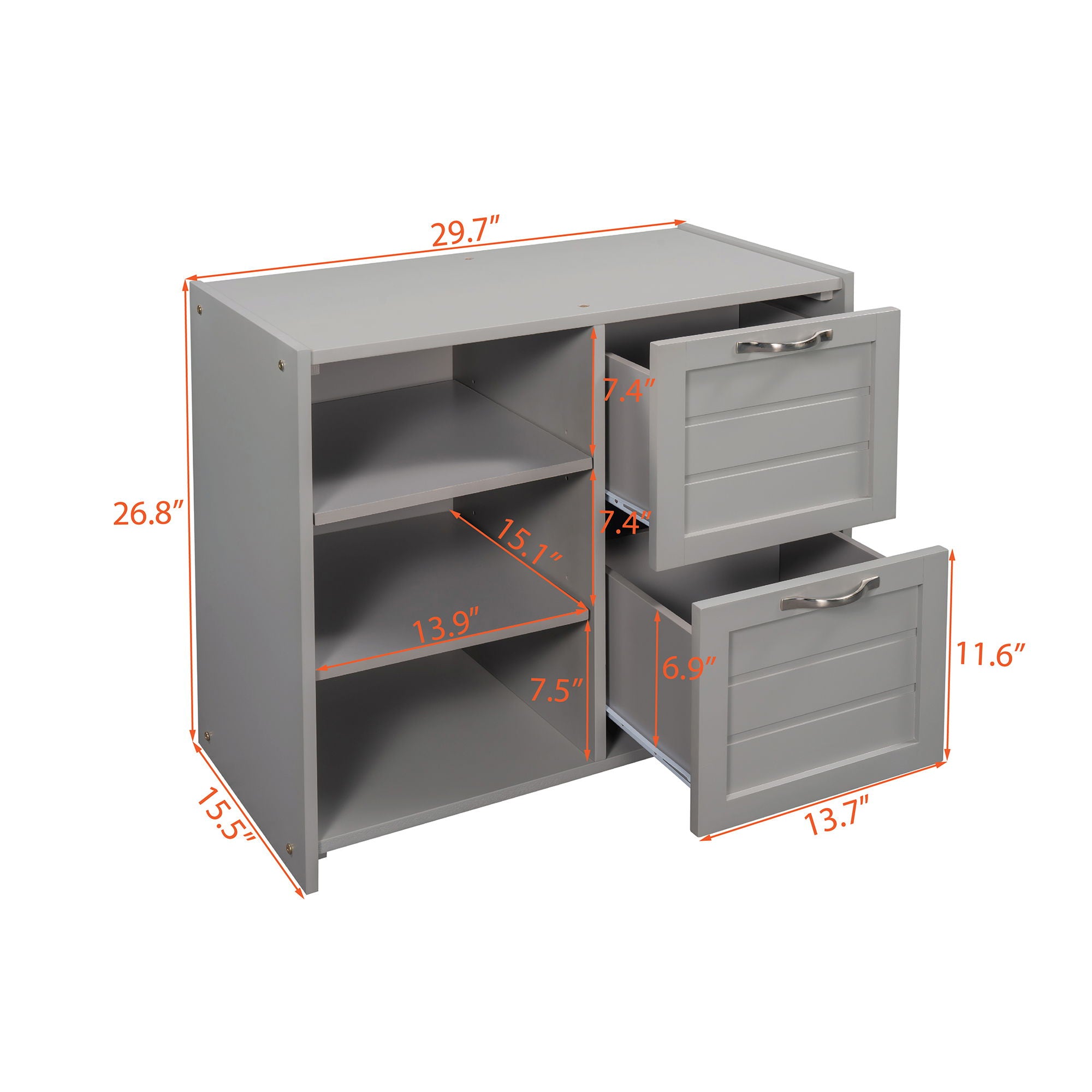 Loft Low Bed With Cabinets, Shelves And Slide