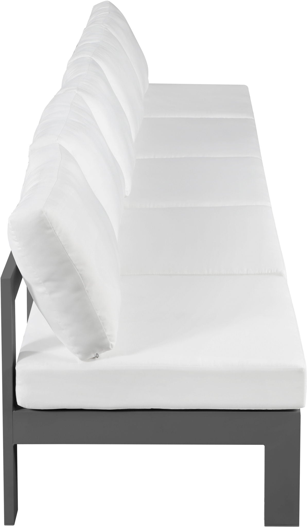 Nizuc - Outdoor Patio 5 Seat Modular Armless Sofa With Gray Frame