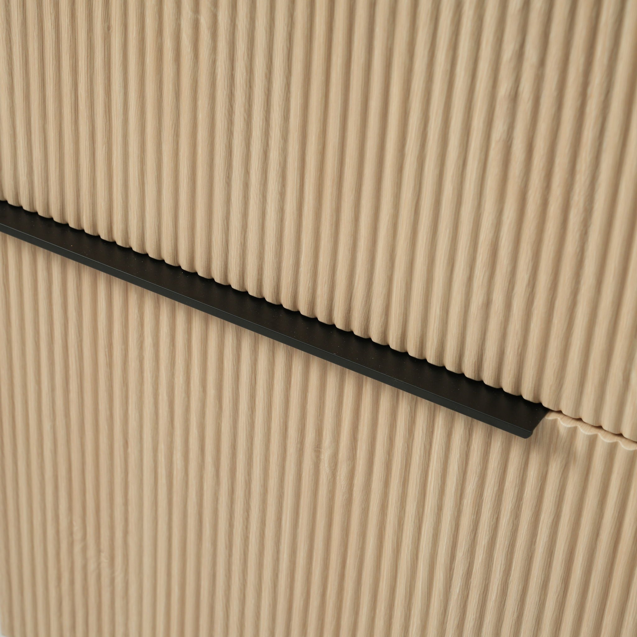 Fluted Bathroom Vanity With Ceramic Sink, Soft Close Slides