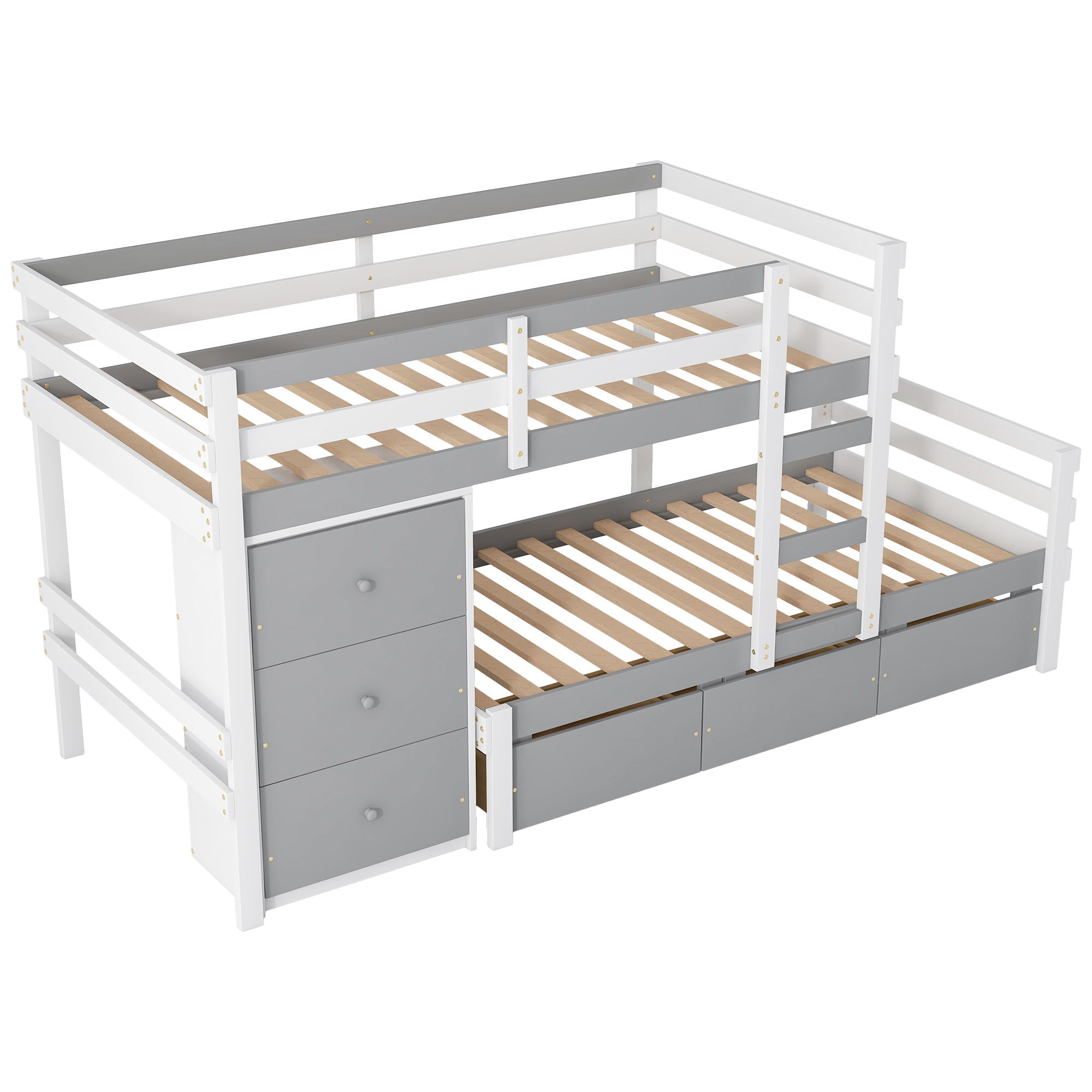 Loft Bunk Bed With Drawers And Ladder
