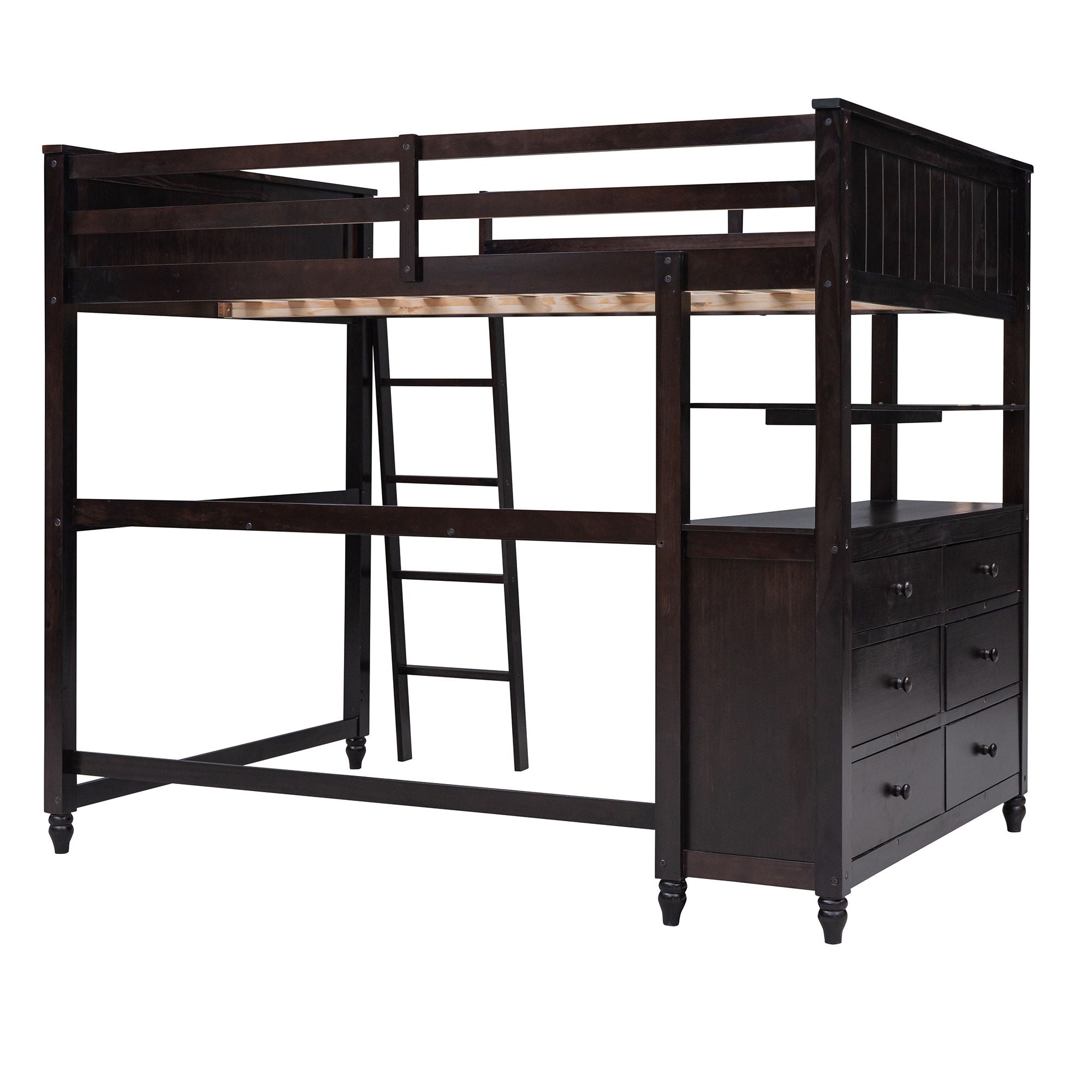 Loft Bed With Drawers With Desk And Shelves