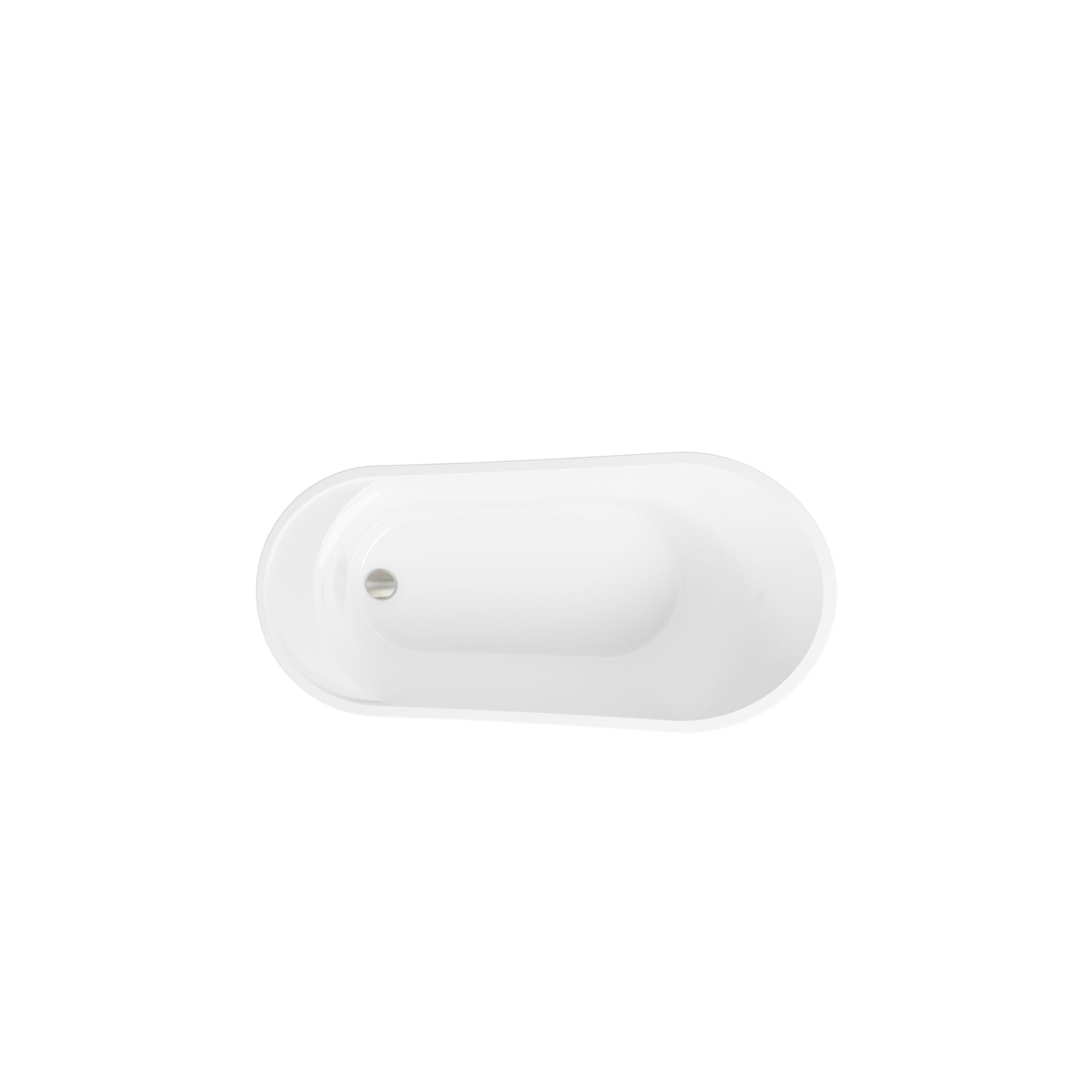 Freestanding Bathtub Modern Stand Alone Soaking Bathtub - Brushed Nickel Drain And Minimalist Linear Design Overflow Included, Cupc Certified - White