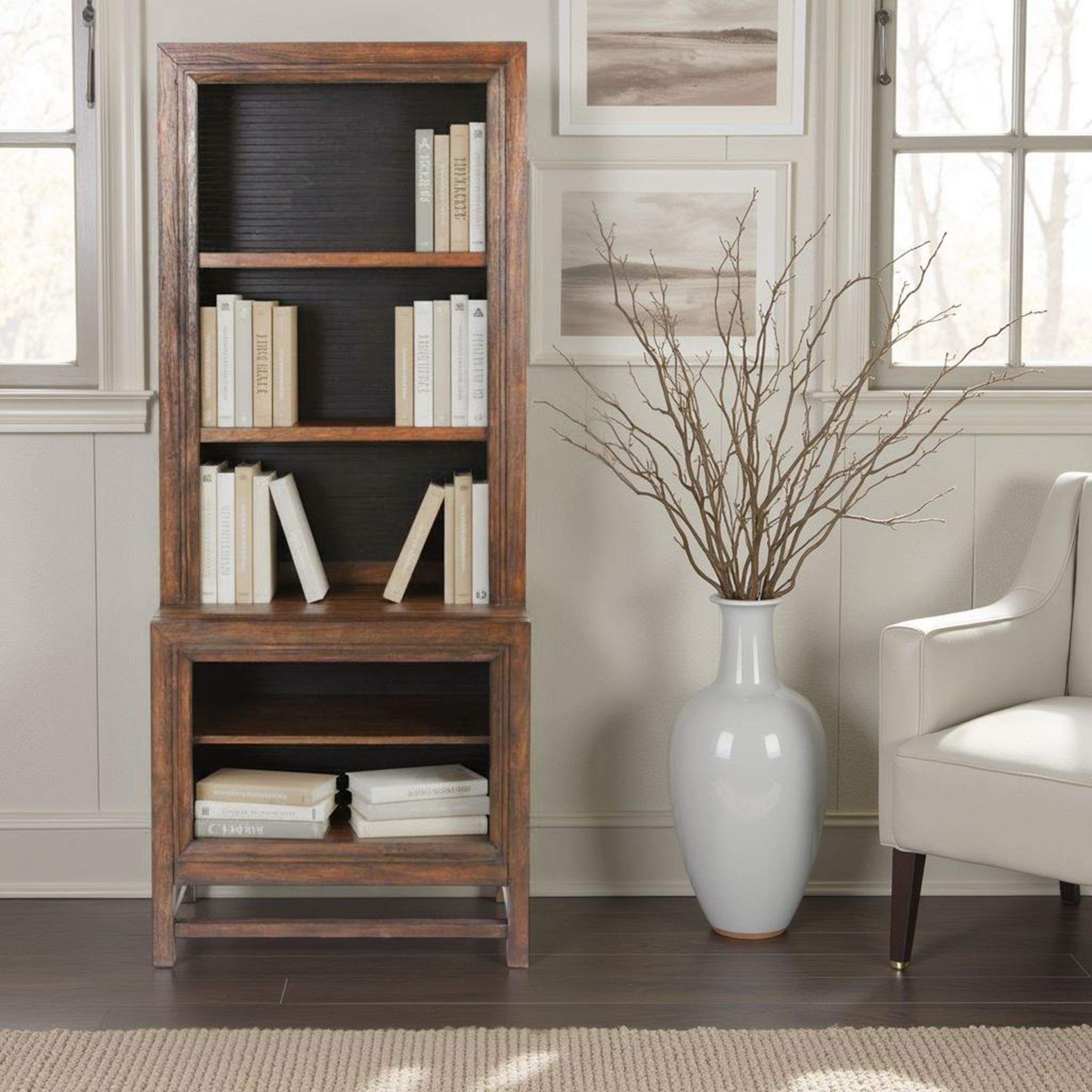 Bookcase Pier, 2 Tone - Brown