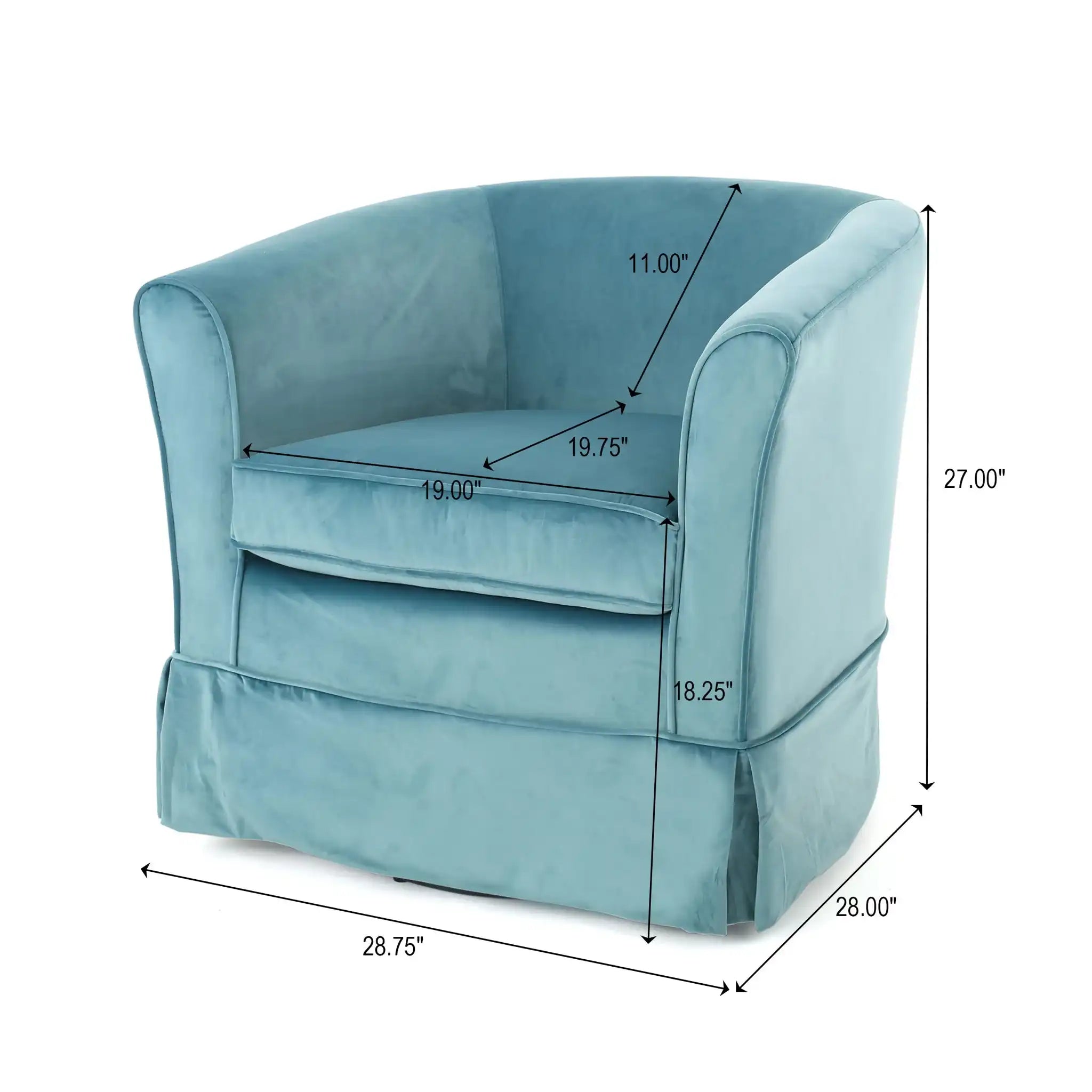 Zeniqua - Upholstered Velvet Swivel Chair With Loose Cover