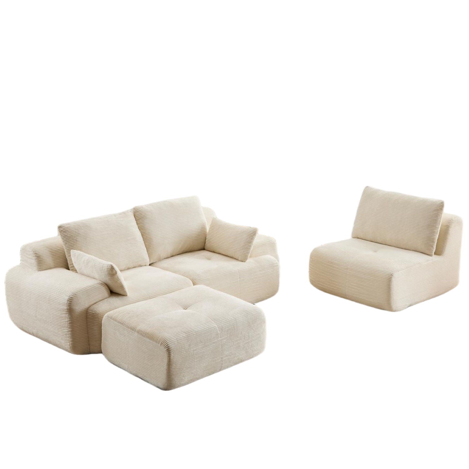 Compressed Sofa, Large Sectional Couches For Living Room - Beige