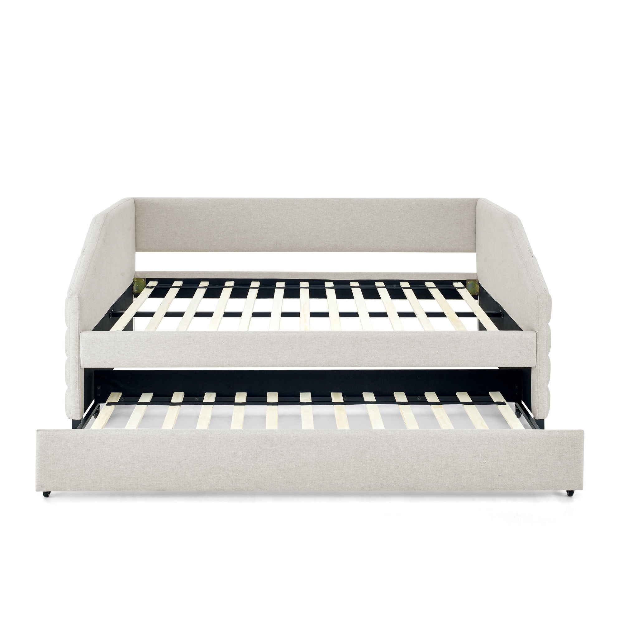 Elegant Daybed With Trundle Upholstered Tufted Sofa Bed