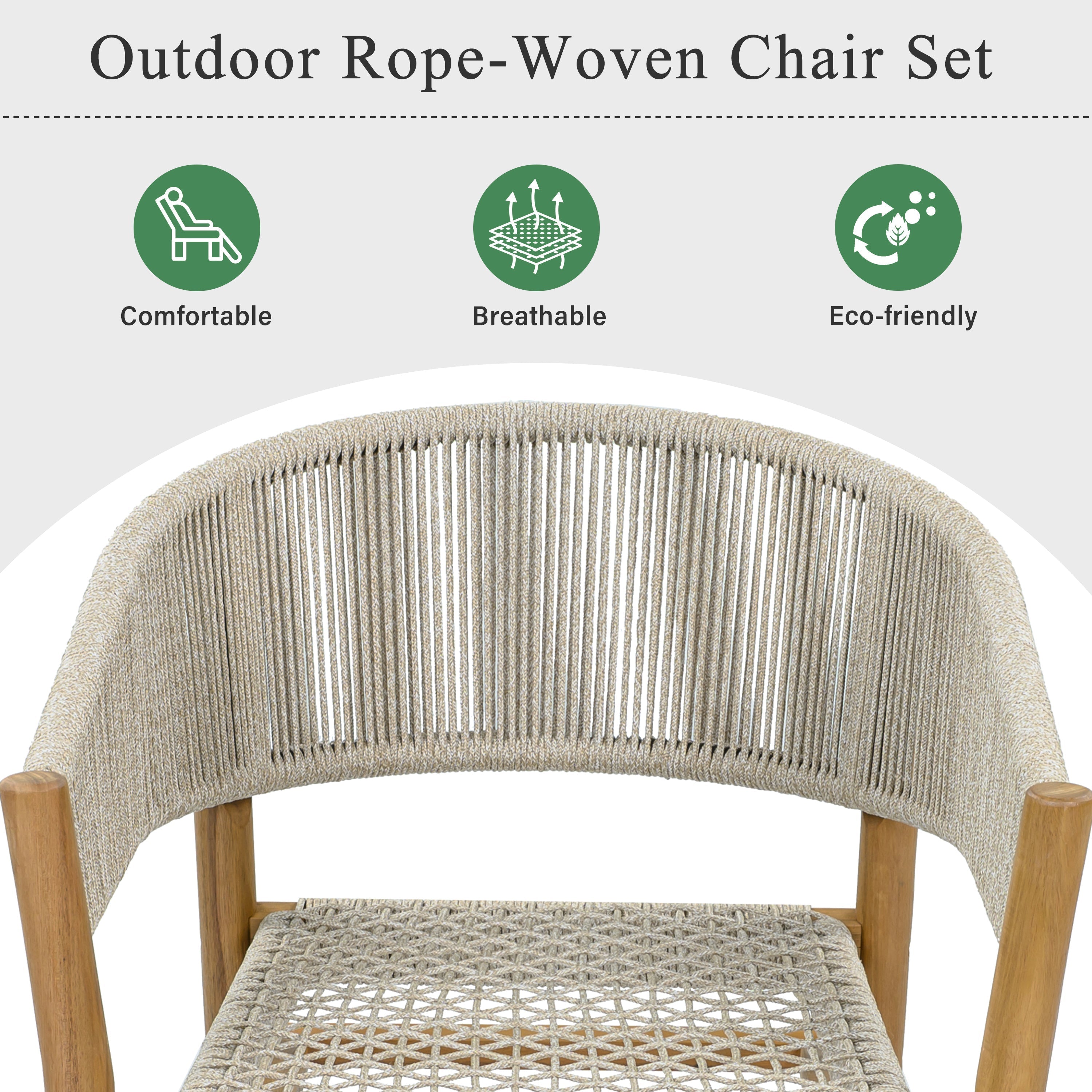 Outdoor Accent Chair Set 2 Person Seating Group