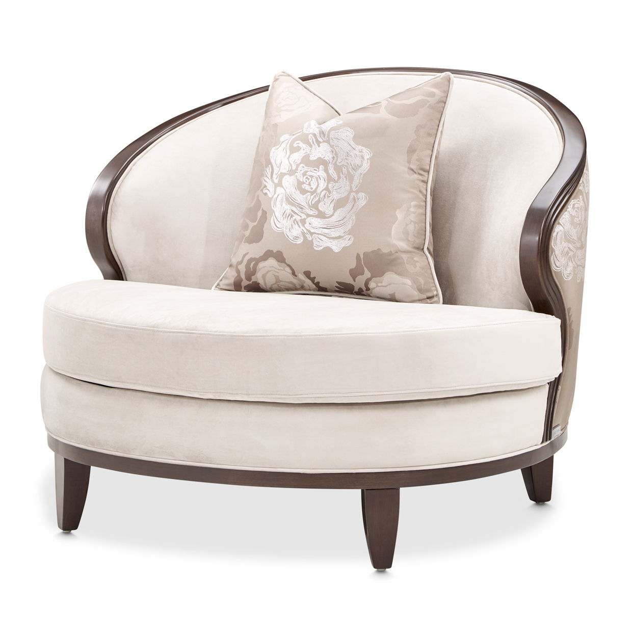 Camellia Field - Velvet Matching Chair - Porcini / Warm Pecan