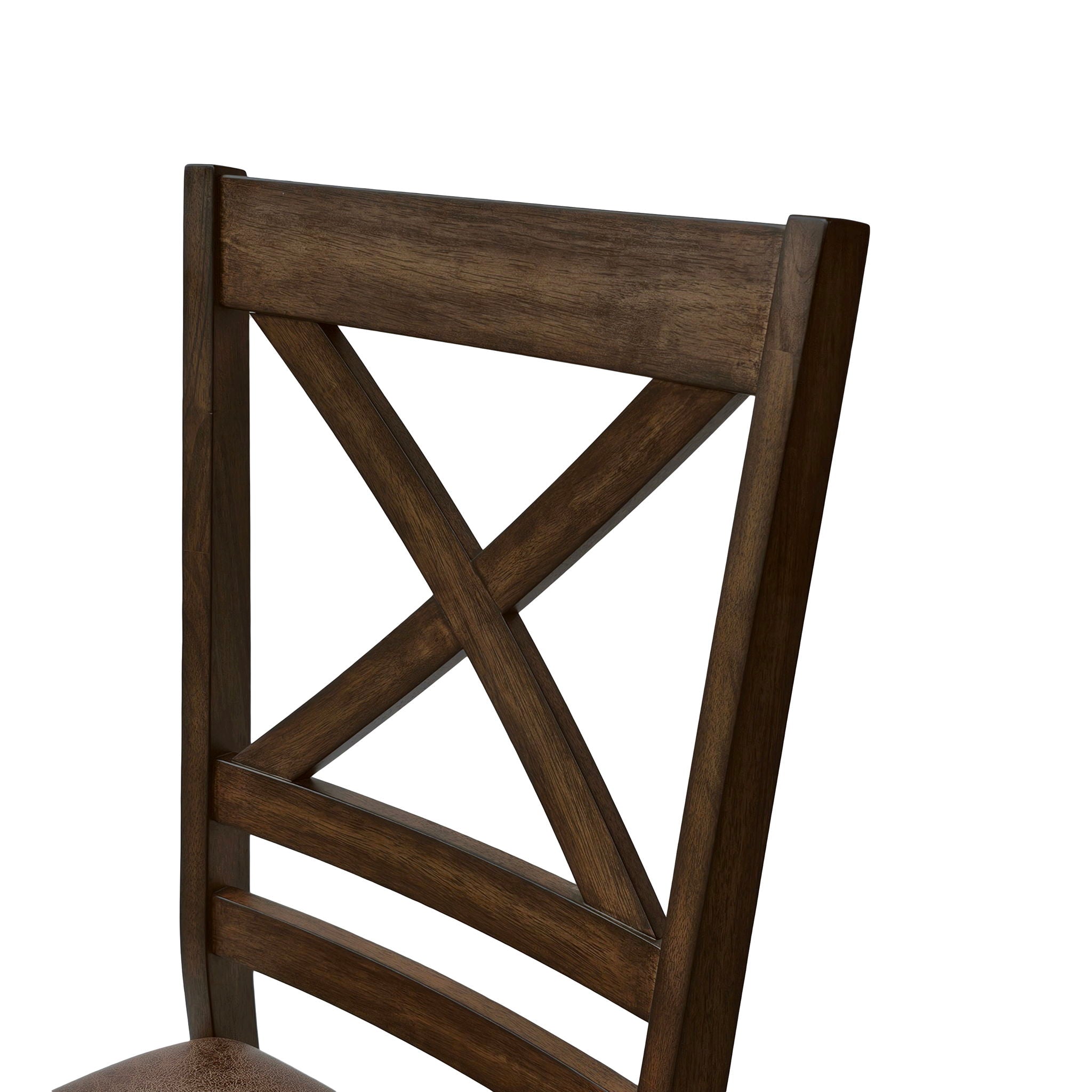 Farmhouse Style Indoor Wood Dining Set With 6 Chairs And Dining Table - Brown