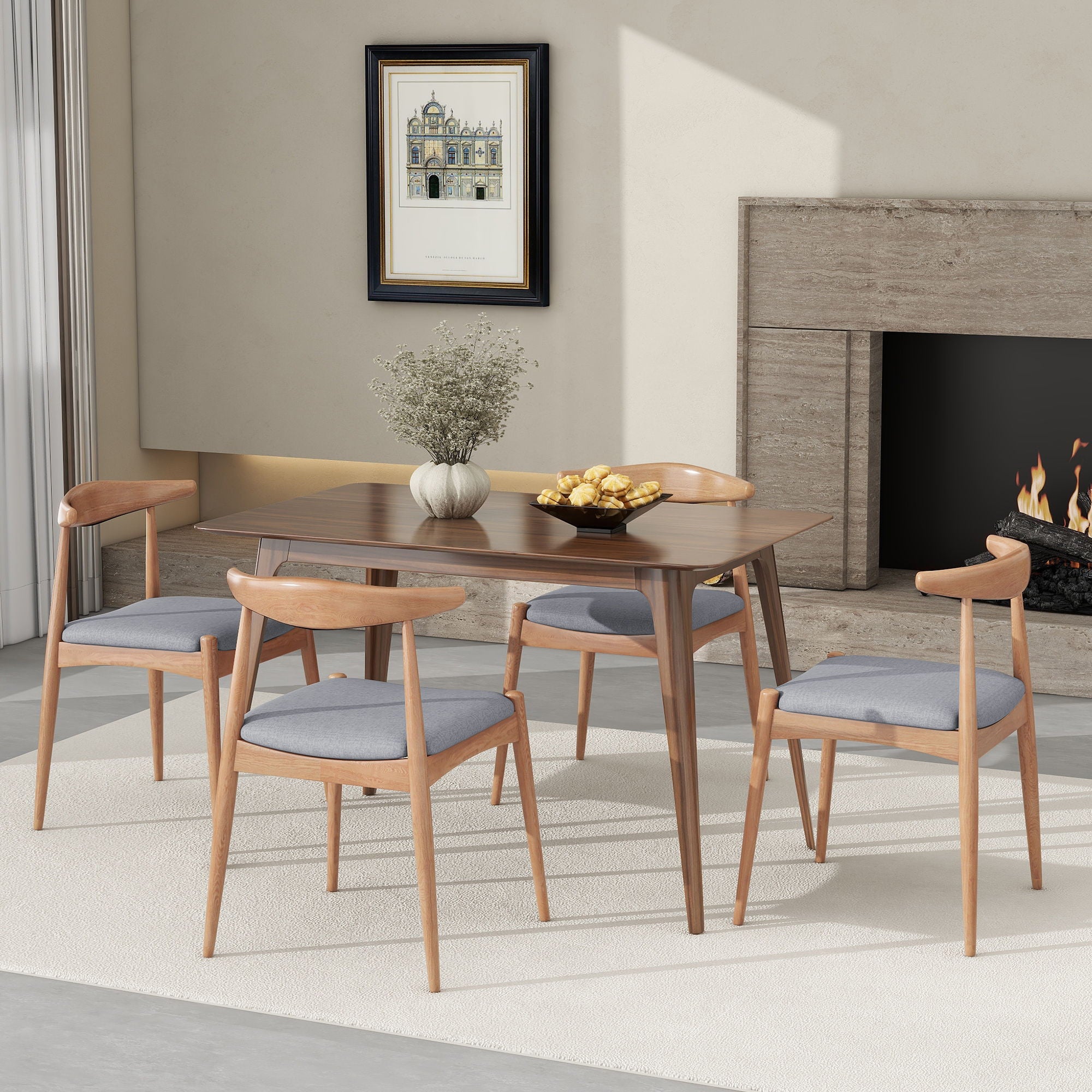 Elegant Dining Chairs With Ergonomic Backrest & Comfort Cushions (Set of 2)
