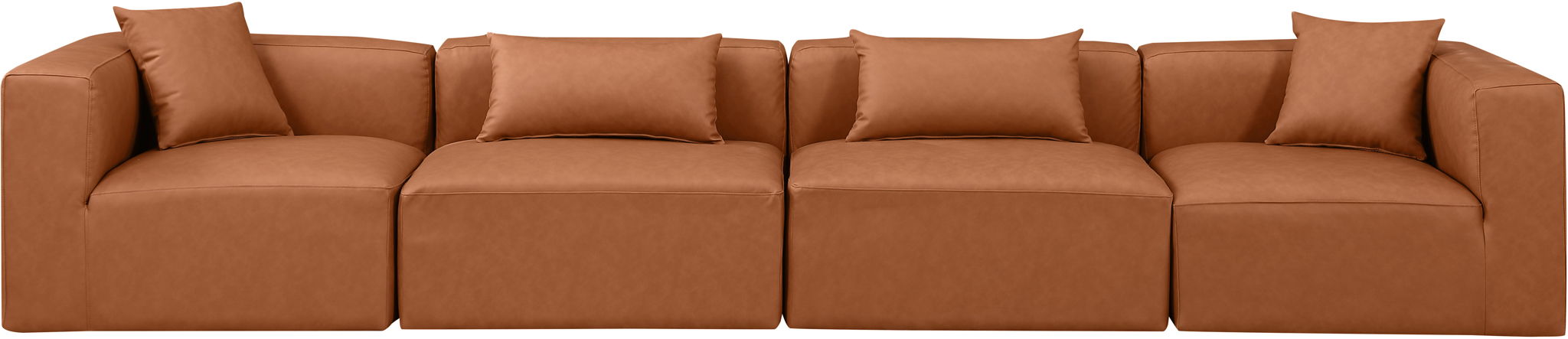 Cube - Modular 4 Piece Sofa - Cognac
