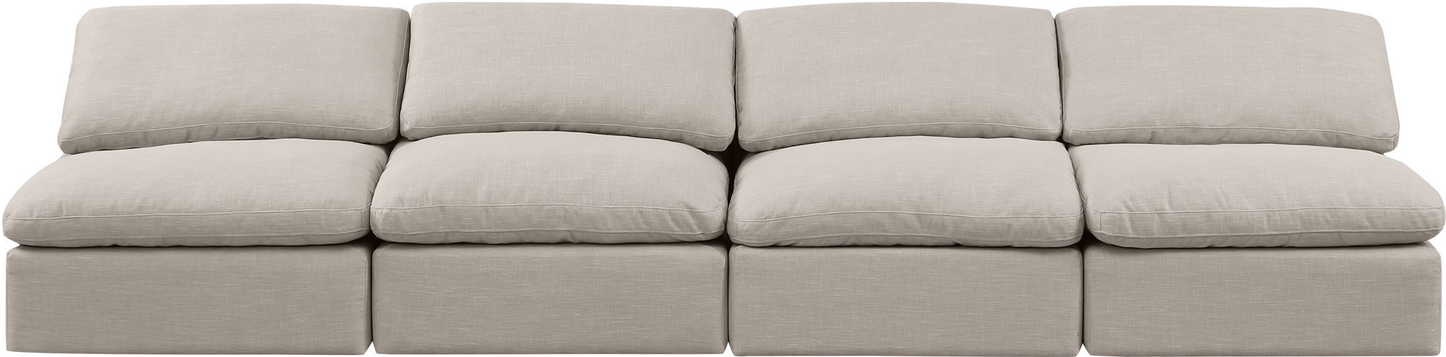 Indulge - Linen 4 Seat Modular Armless Sofa