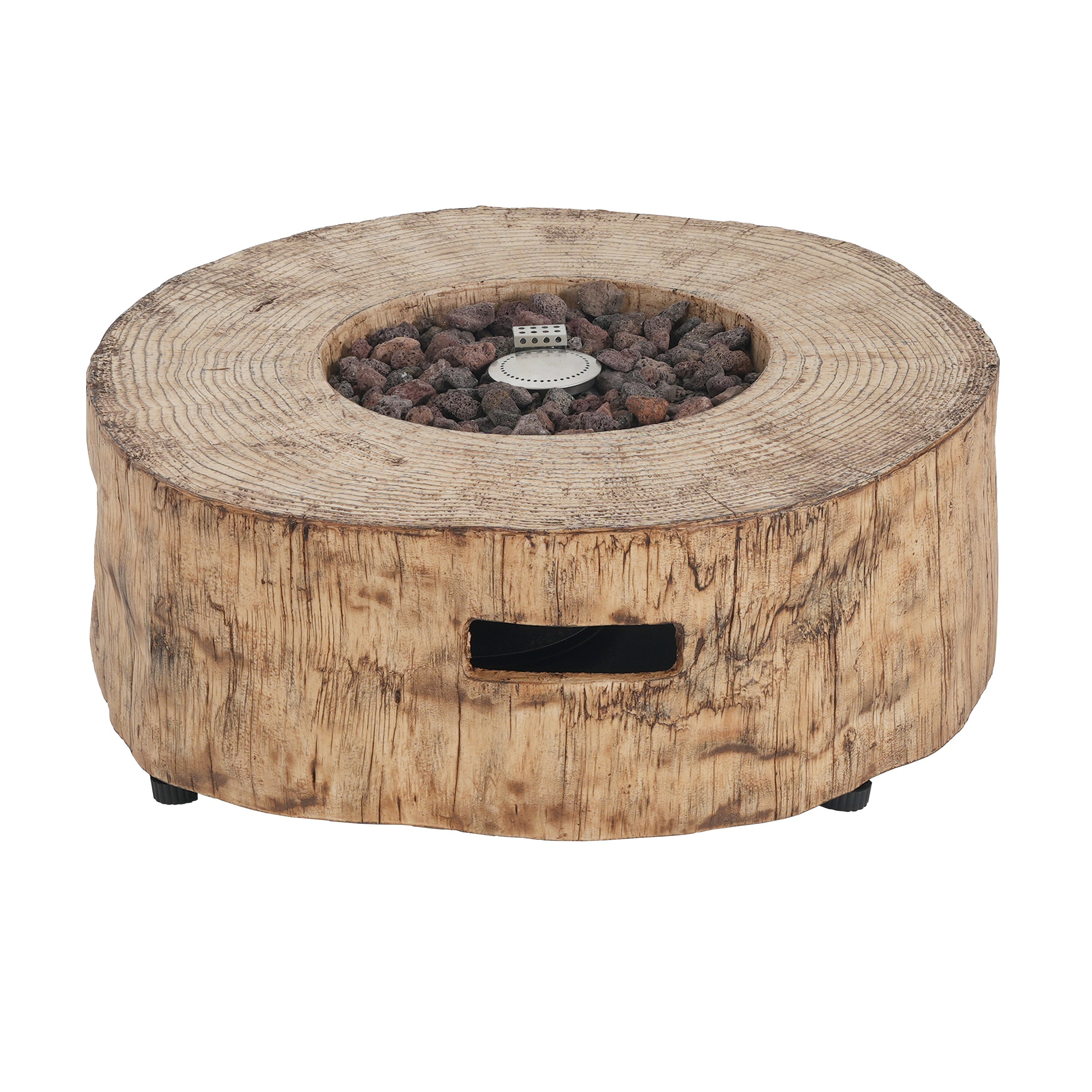 Patio MGO Propane Fire Pit, 30,000 BTU, Wood Pattern Brown