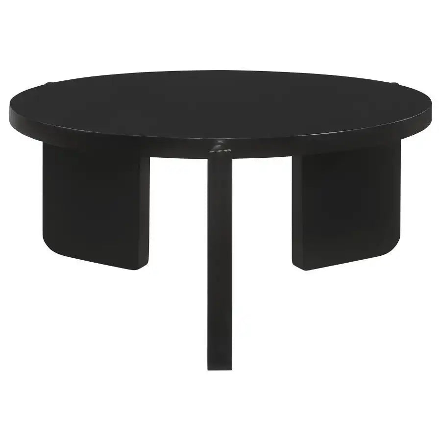 Cordova - Round Solid Wood Coffee Table - Black