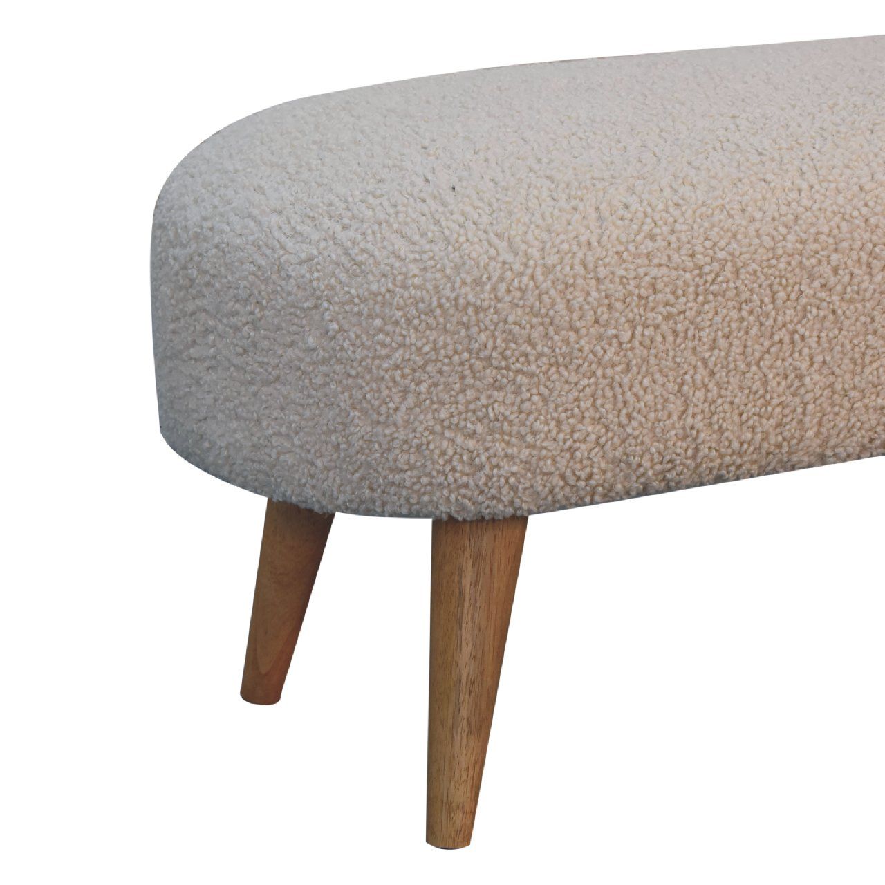 Boucle Hallway Bench - Cream