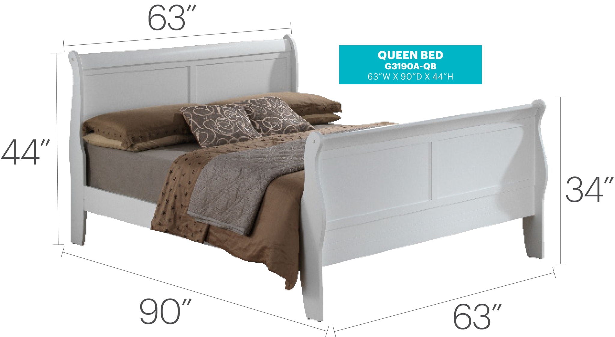 Panel Sleigh Bed