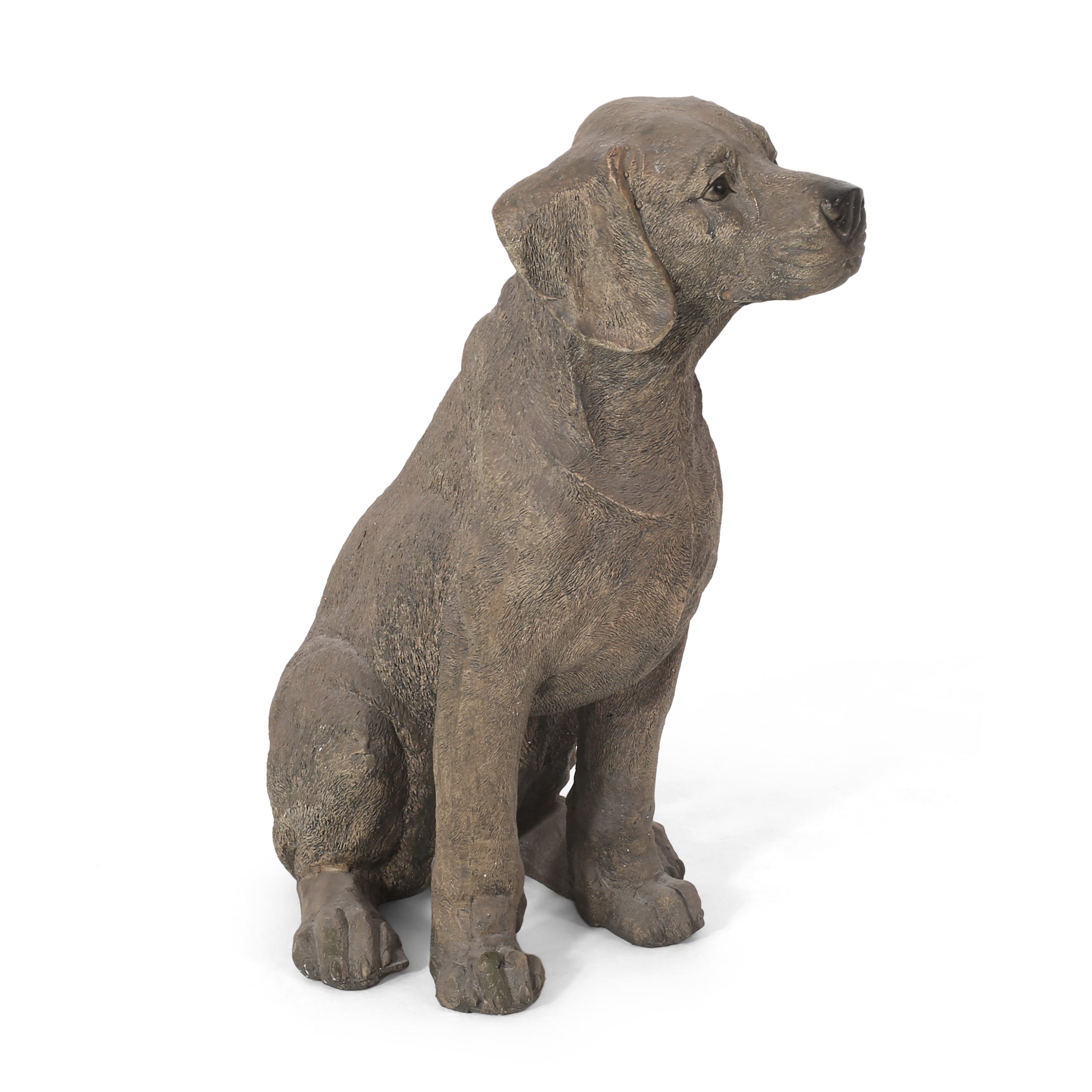 MGO Dog Decor Outdoor Dog Statue - Dark Brown