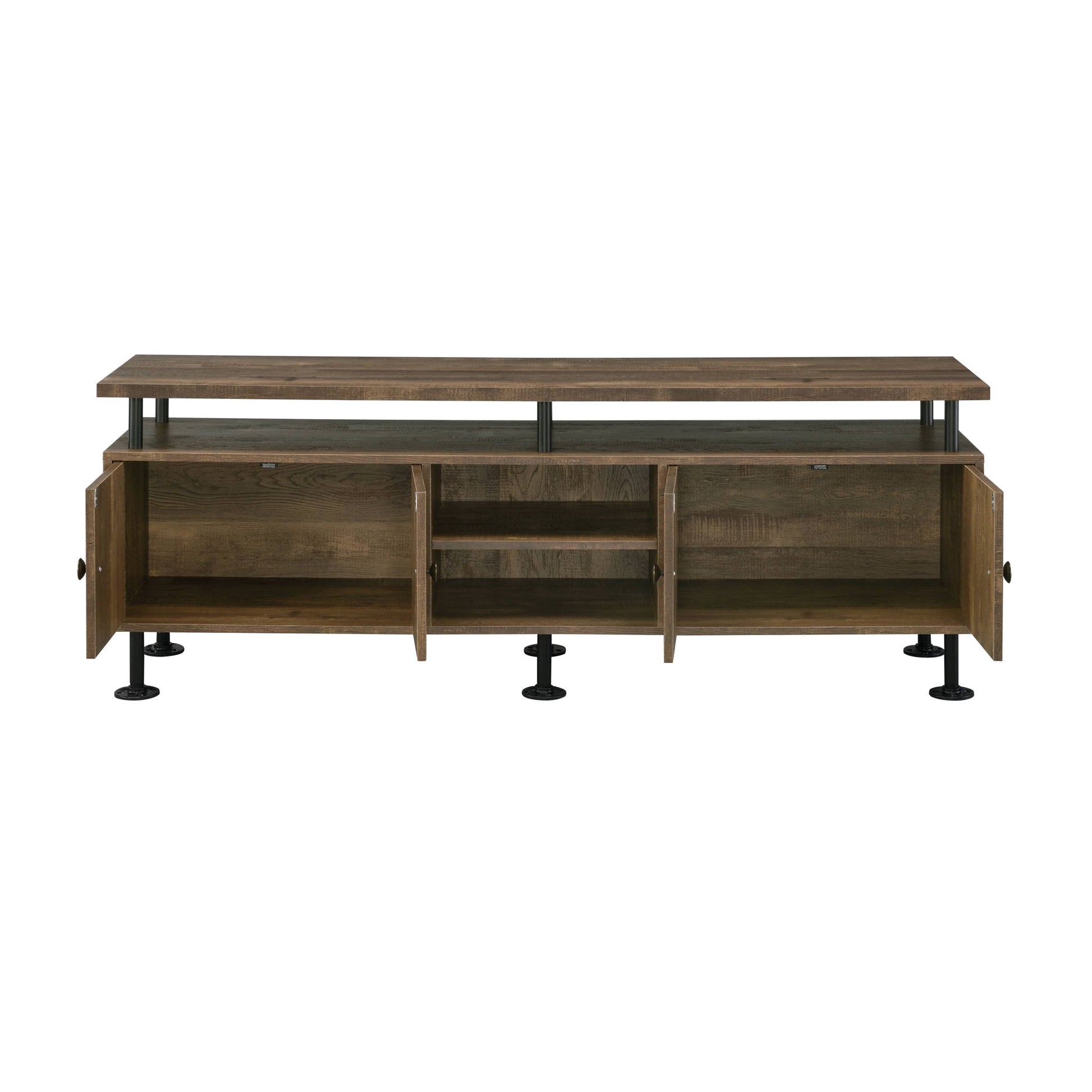 Ensata II - TV Stand - Rustic Oak / Black - Best Buy Furniture