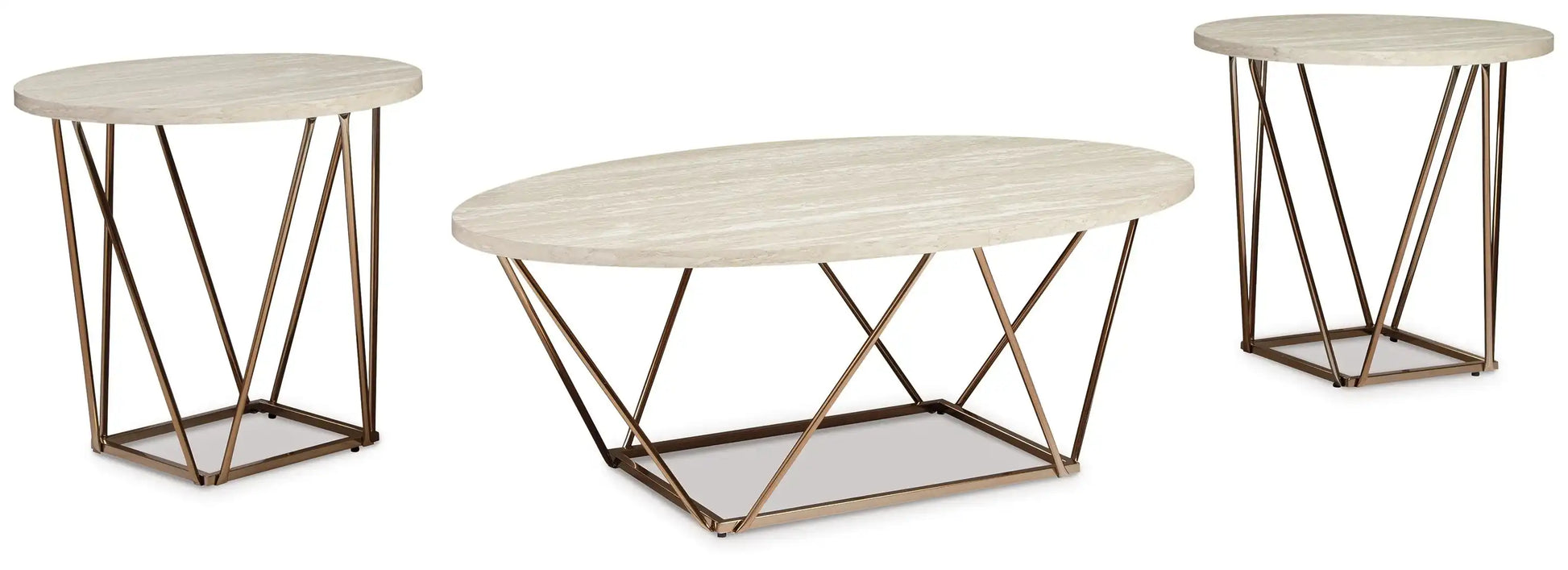 Tarica - Occasional Table Set (Set of 3) - White / Metallic - Best Buy Furniture