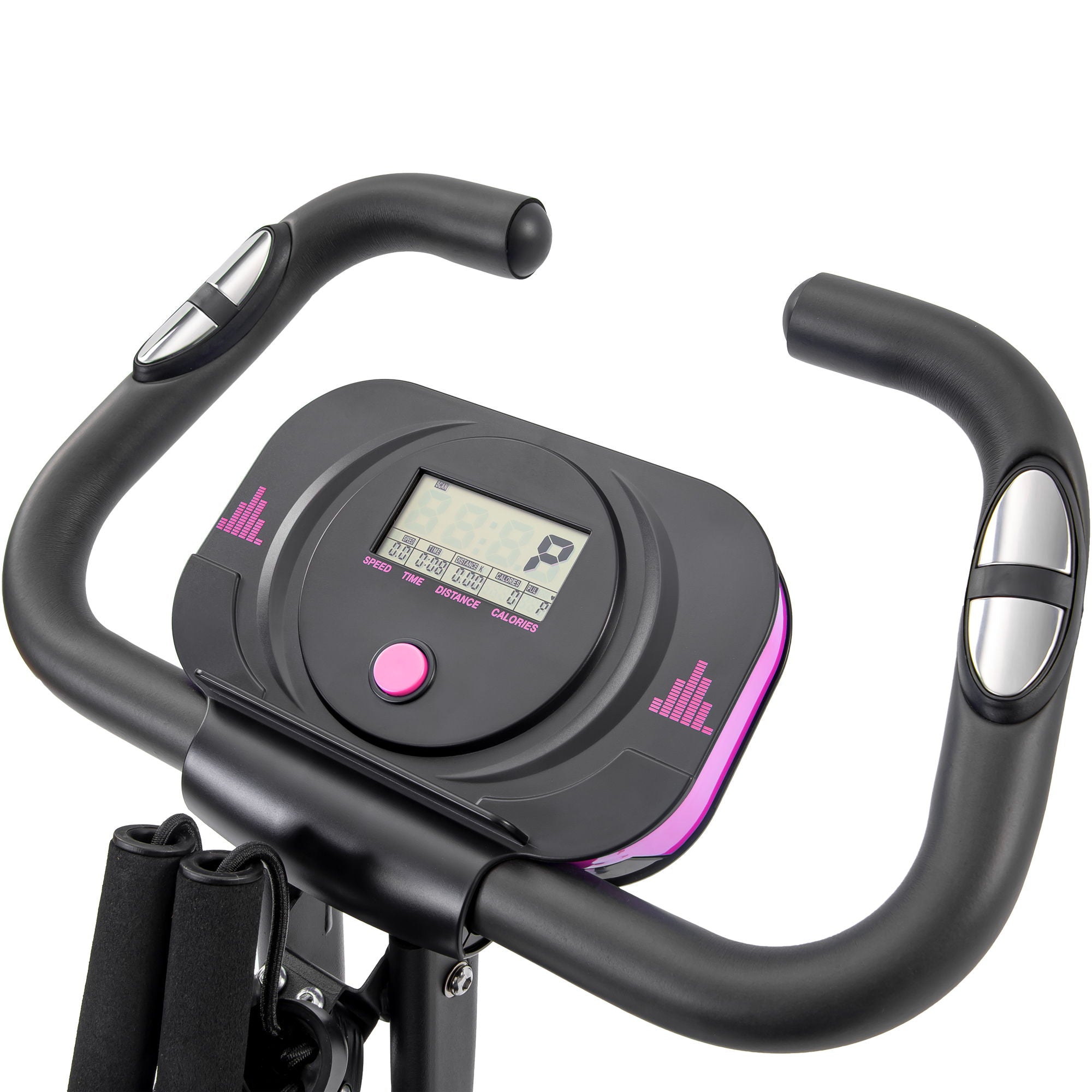 Exercise Bike Folding Stationary Bikes For Home With 16 Level Magnetic Resistance
