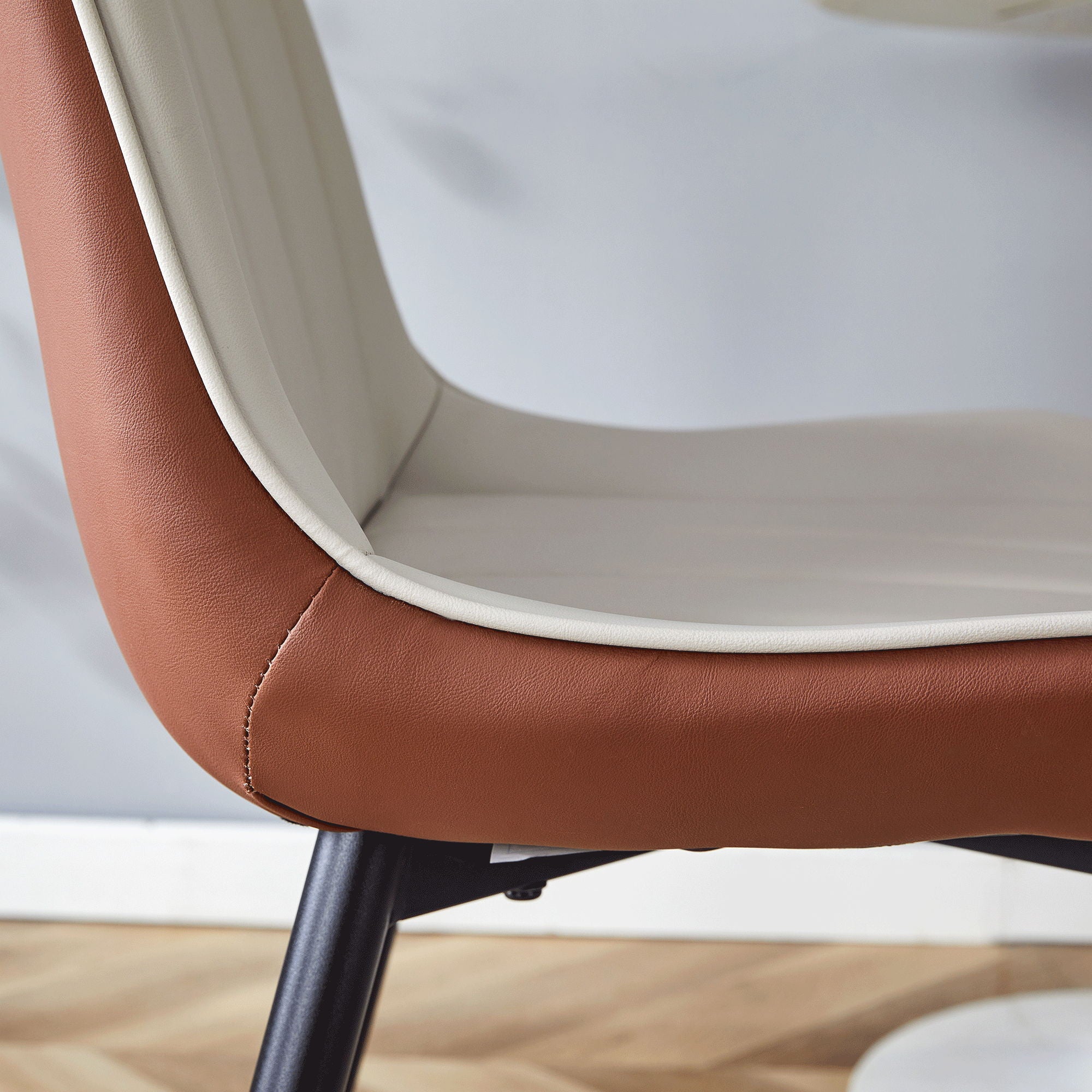 Modern Minimalist Dining Chair Set, Extended Seat Cushion