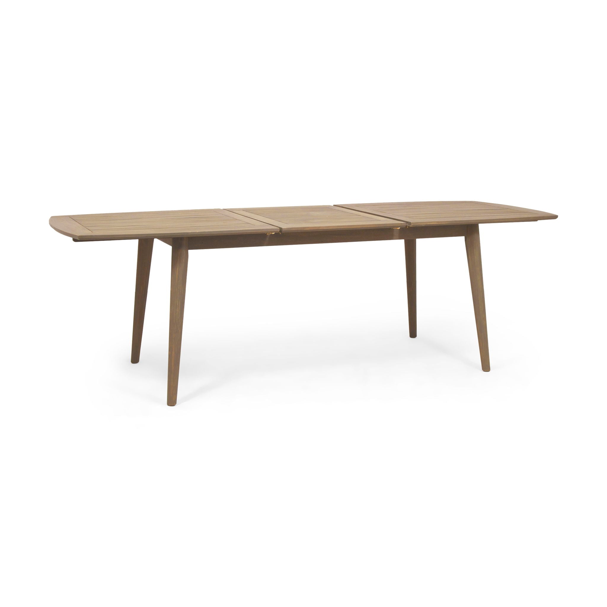 Modern Outdoor Dining Set With Expandable Acacia Wood Table