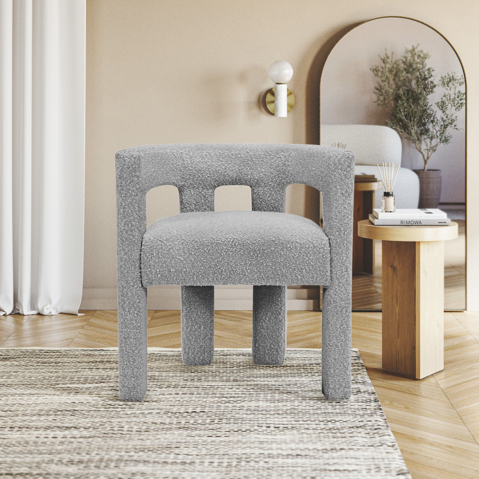 Athena - Boucle Fabric Dining Chair