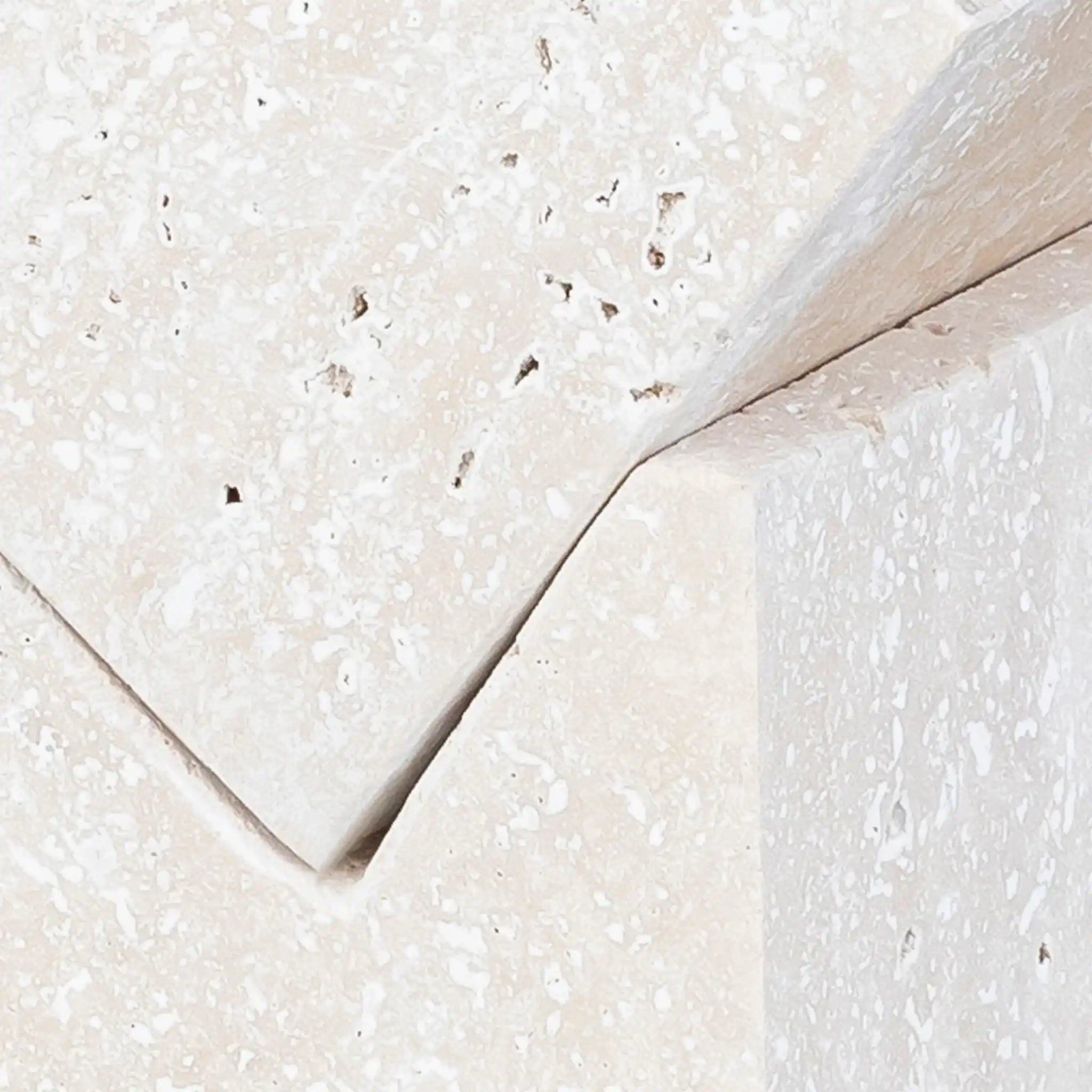 Quad - Travertine Decorative Cube - Natural