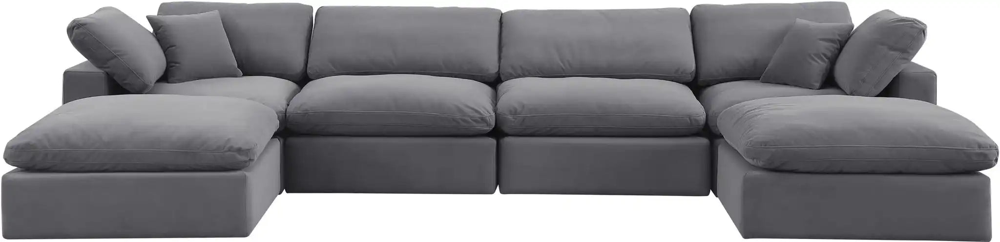 Comfy - 6 Piece Velvet Modular Double Chaise Sectional