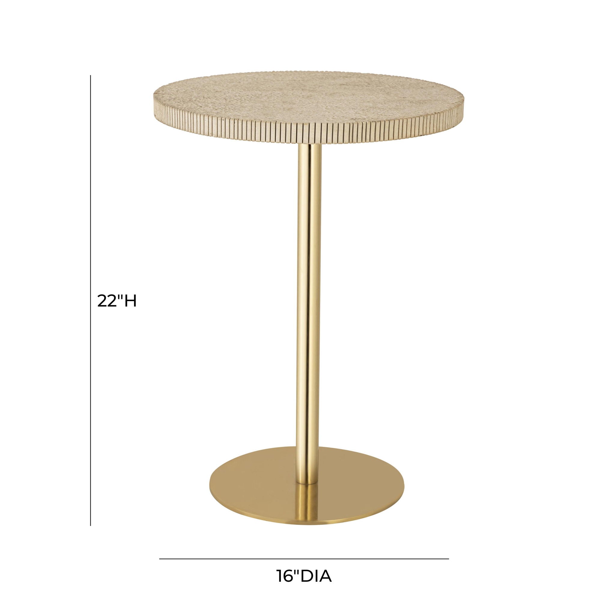 Fiona - Stone Side Table - Gold