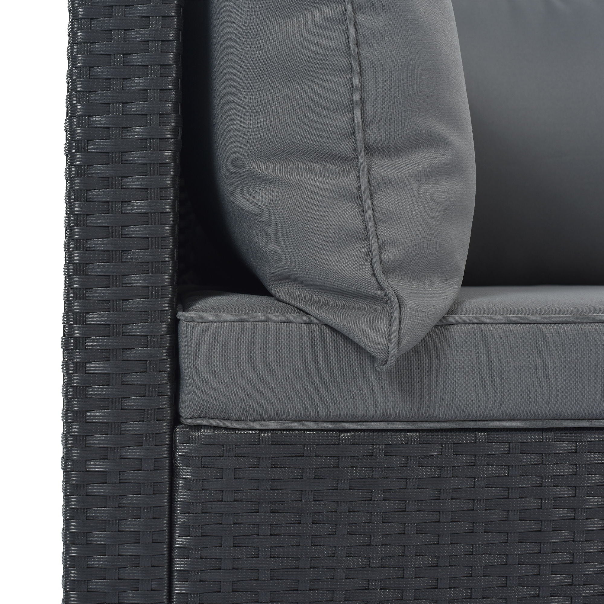 8 Pieces Outdoor Patio Furniture Conversation Wicker Sofa Set