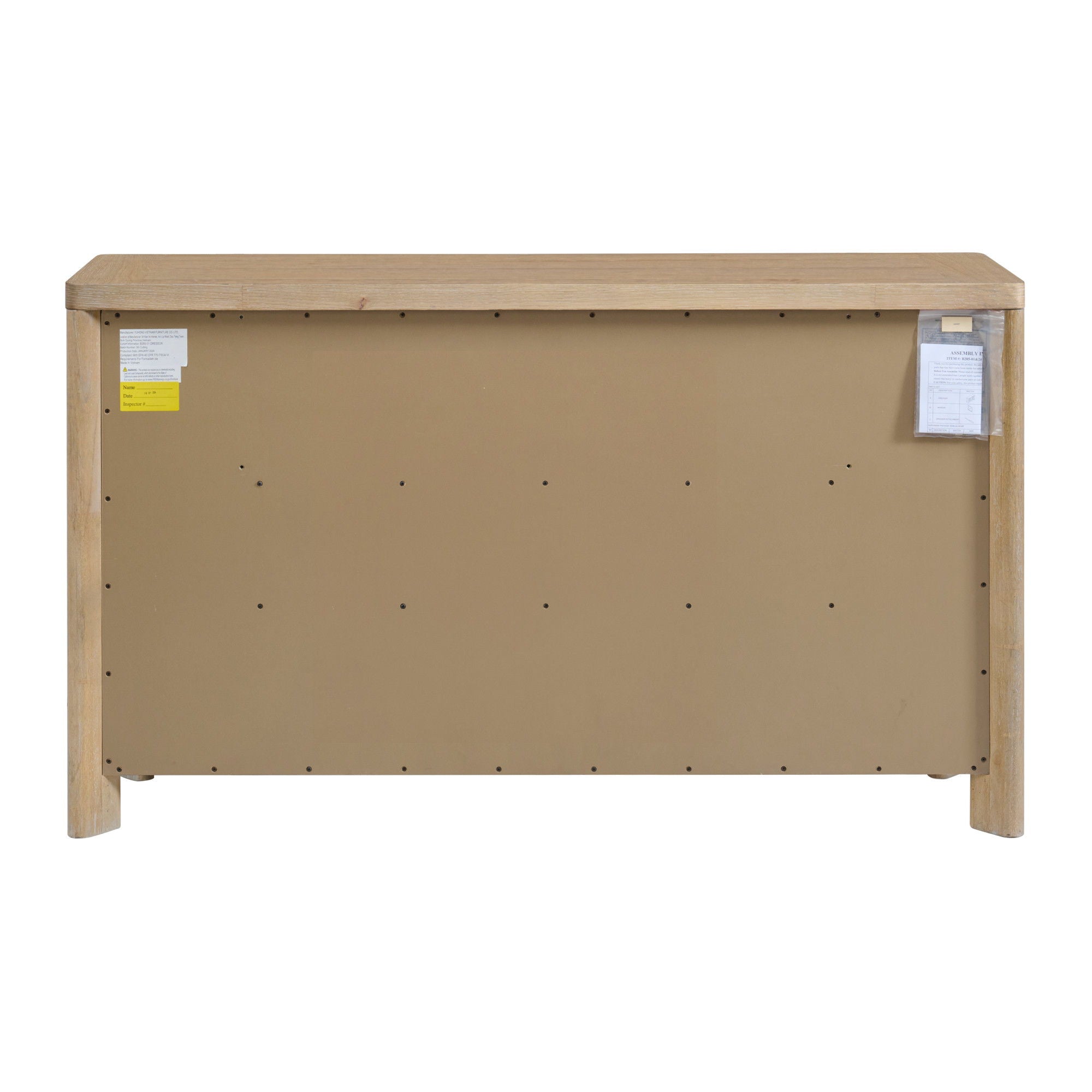 Contemporary 8 Drawer Dresser - Tan