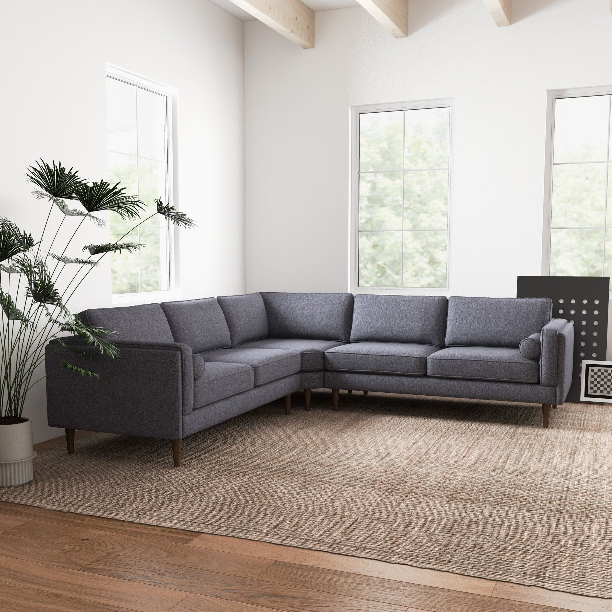 Amber - Velvet Corner Sectional Sofa