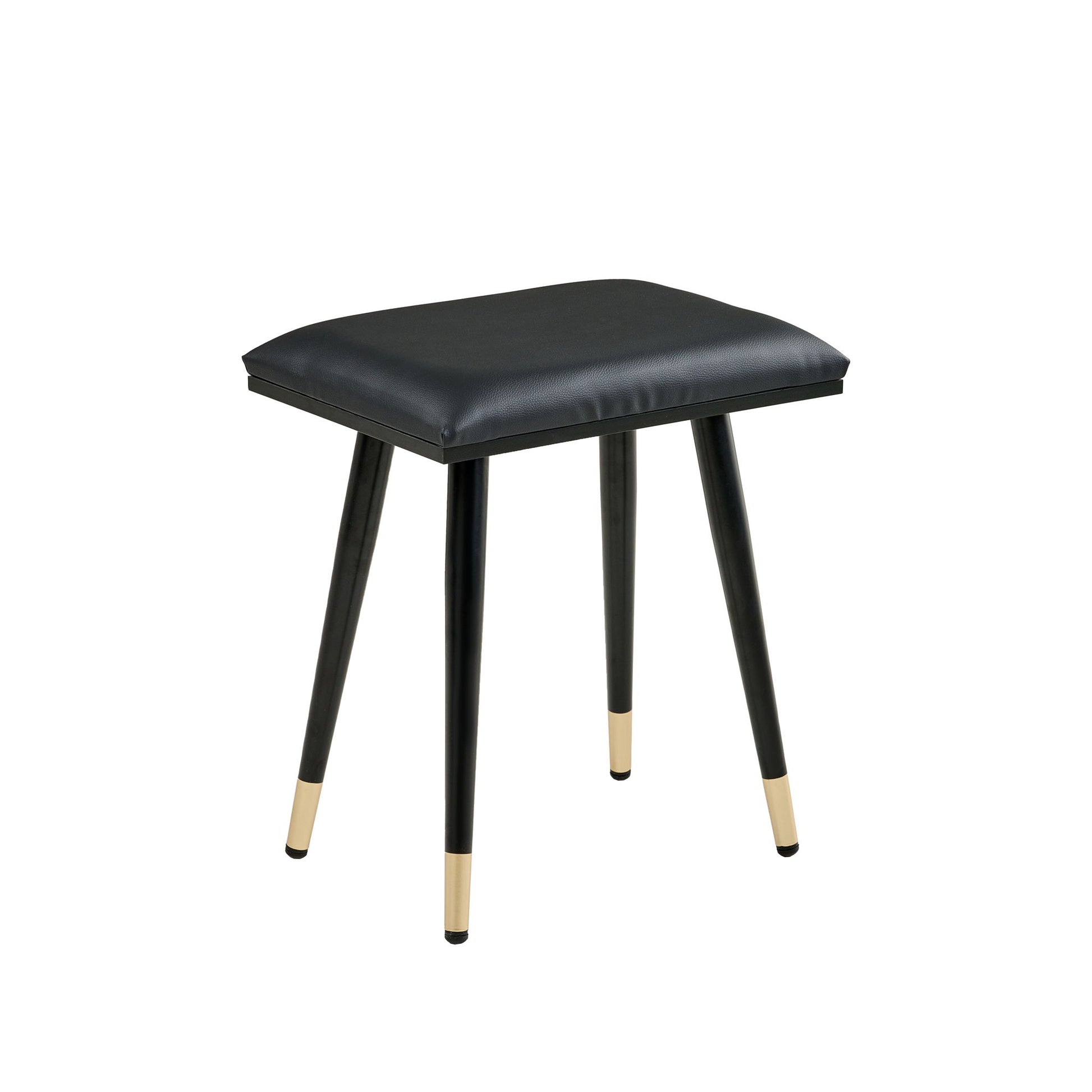 Modern Makeup Vanity Desk With Mirror And Lights Retractable Design Engineered Wood - Black - Best Buy Furniture