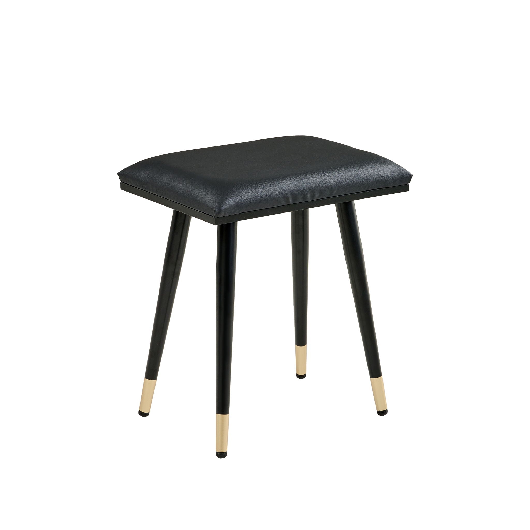 Modern Makeup Vanity Desk With Mirror And Lights Retractable Design Engineered Wood - Black - Best Buy Furniture