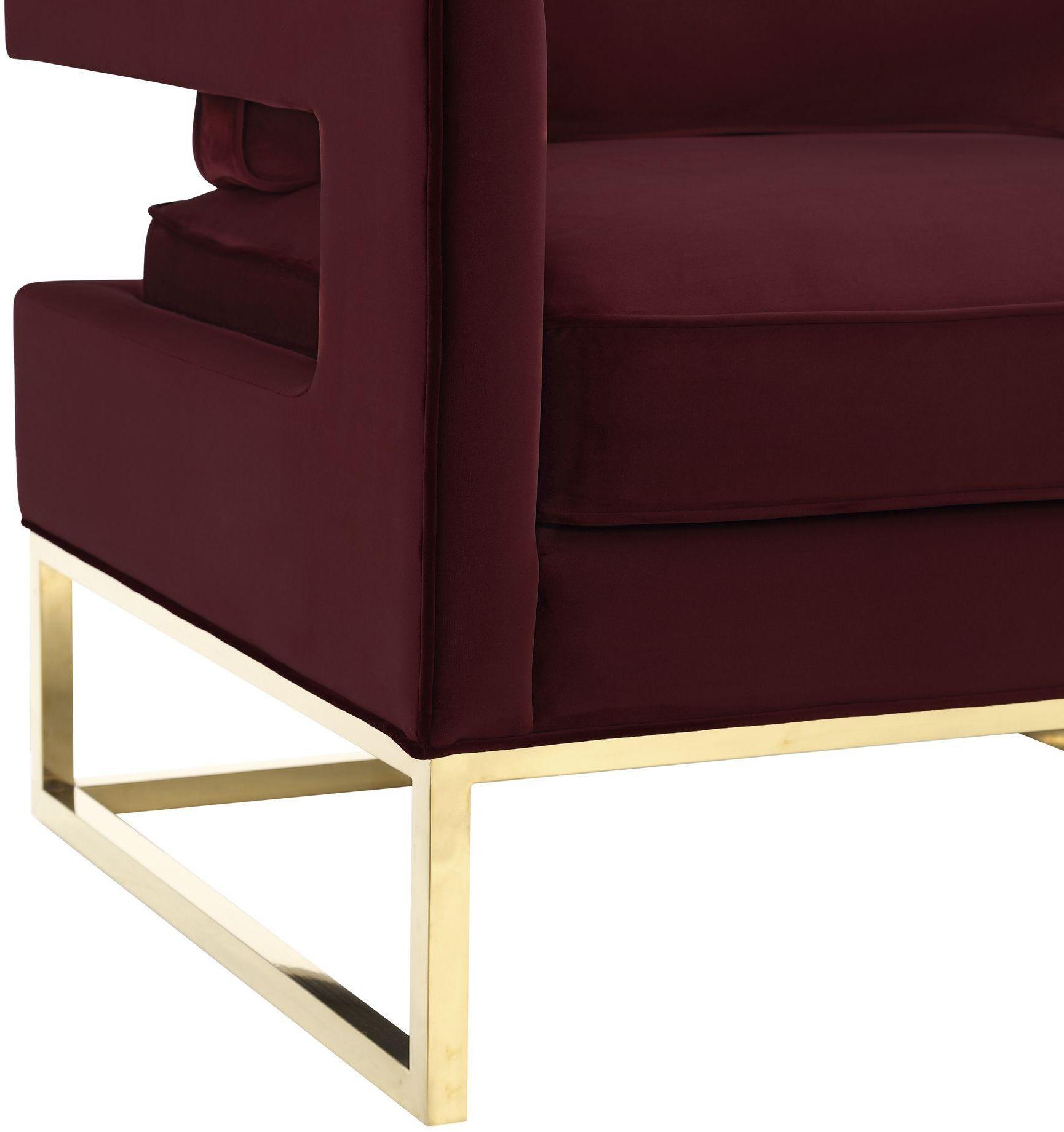 Avery - Velvet Chair With Polished Gold Base