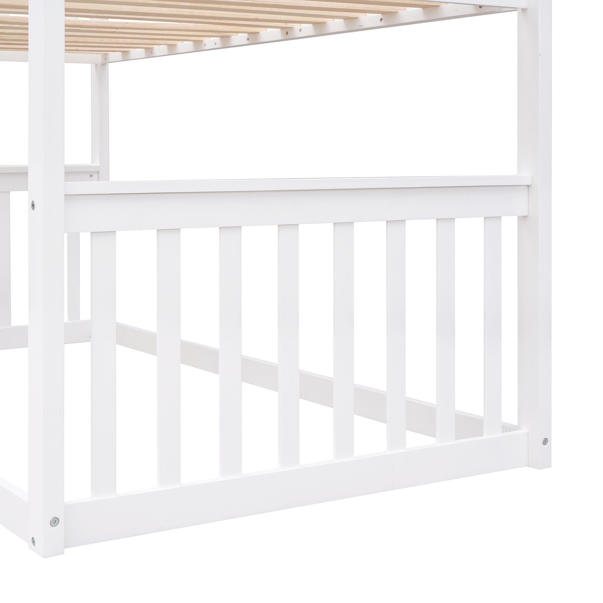 House Bunk Bed With Ladder, Wood Bed