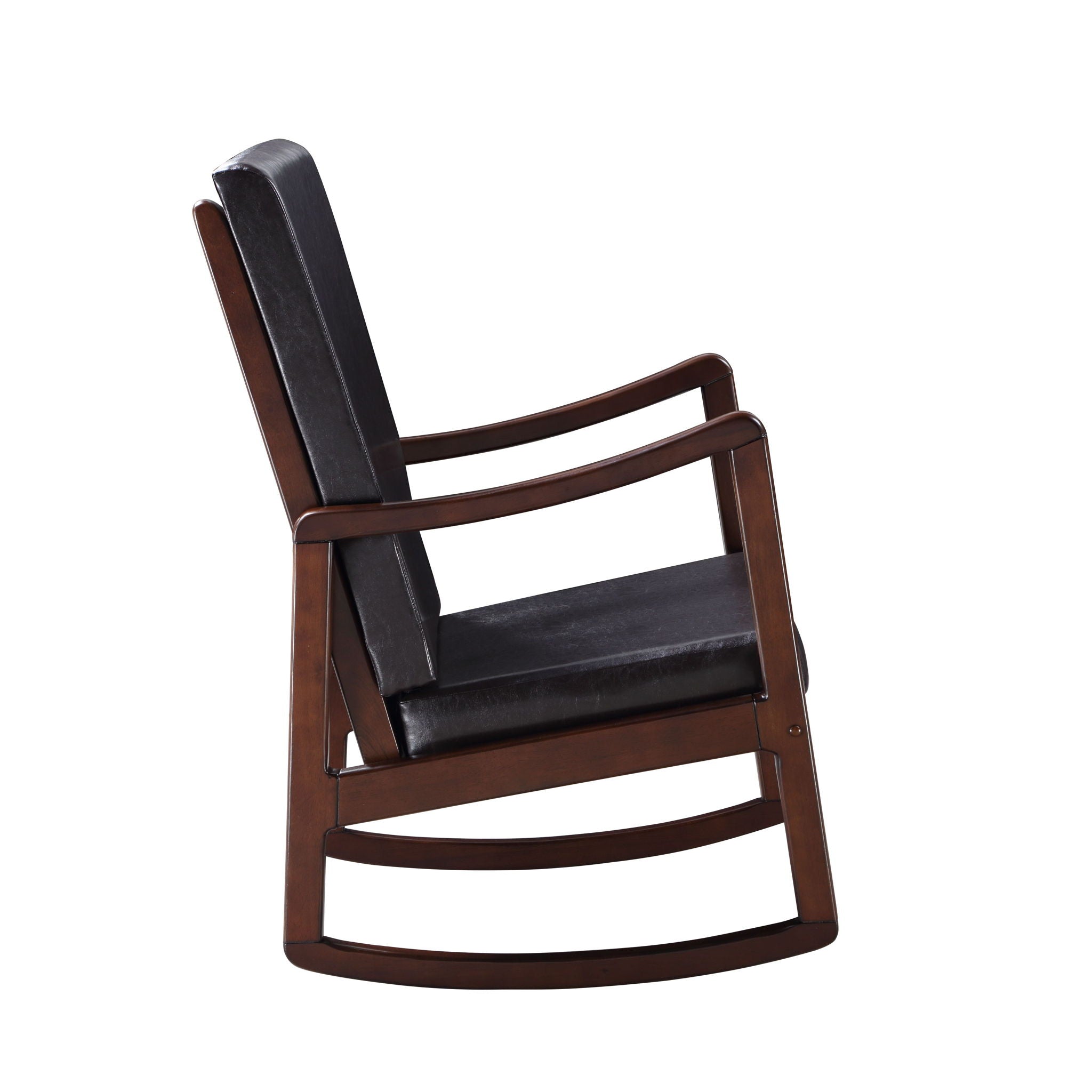 Raina - Synthenic Leather Rocking Chair - Espresso - Best Buy Furniture