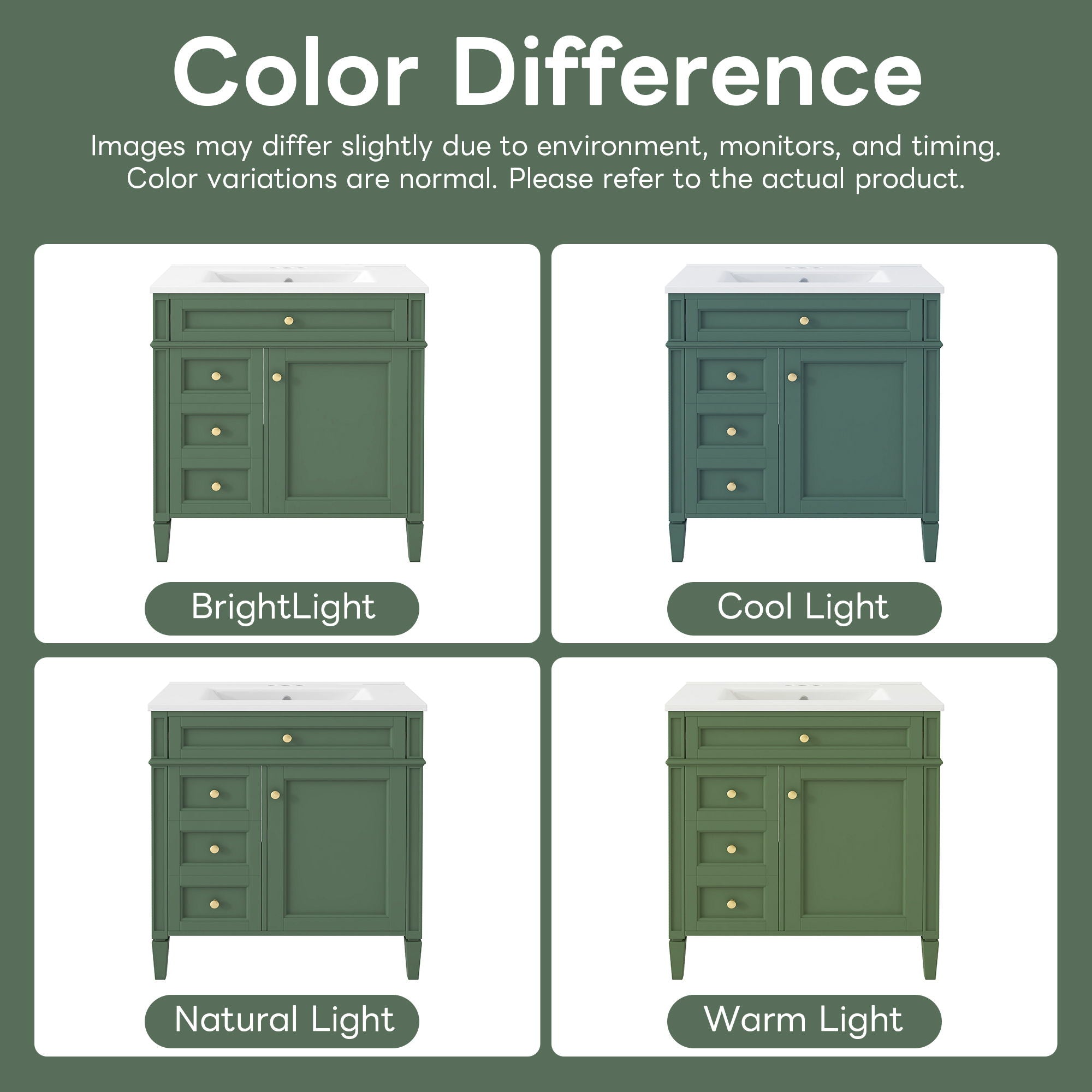 Bathroom Vanity With Top Sink, Storage Cabinet With 2 Drawers, Tip Out Drawer