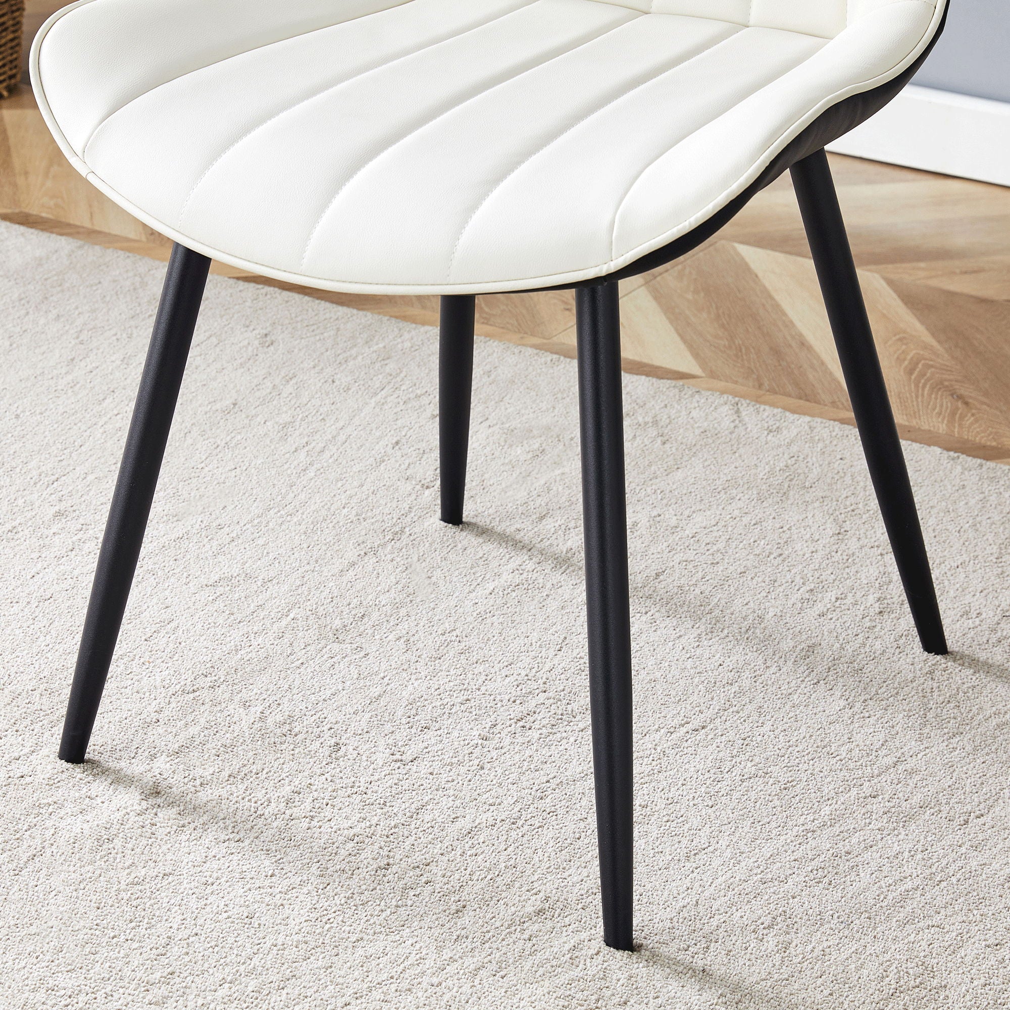 Modern Style Extended Seat Cushion Dining Chair Set