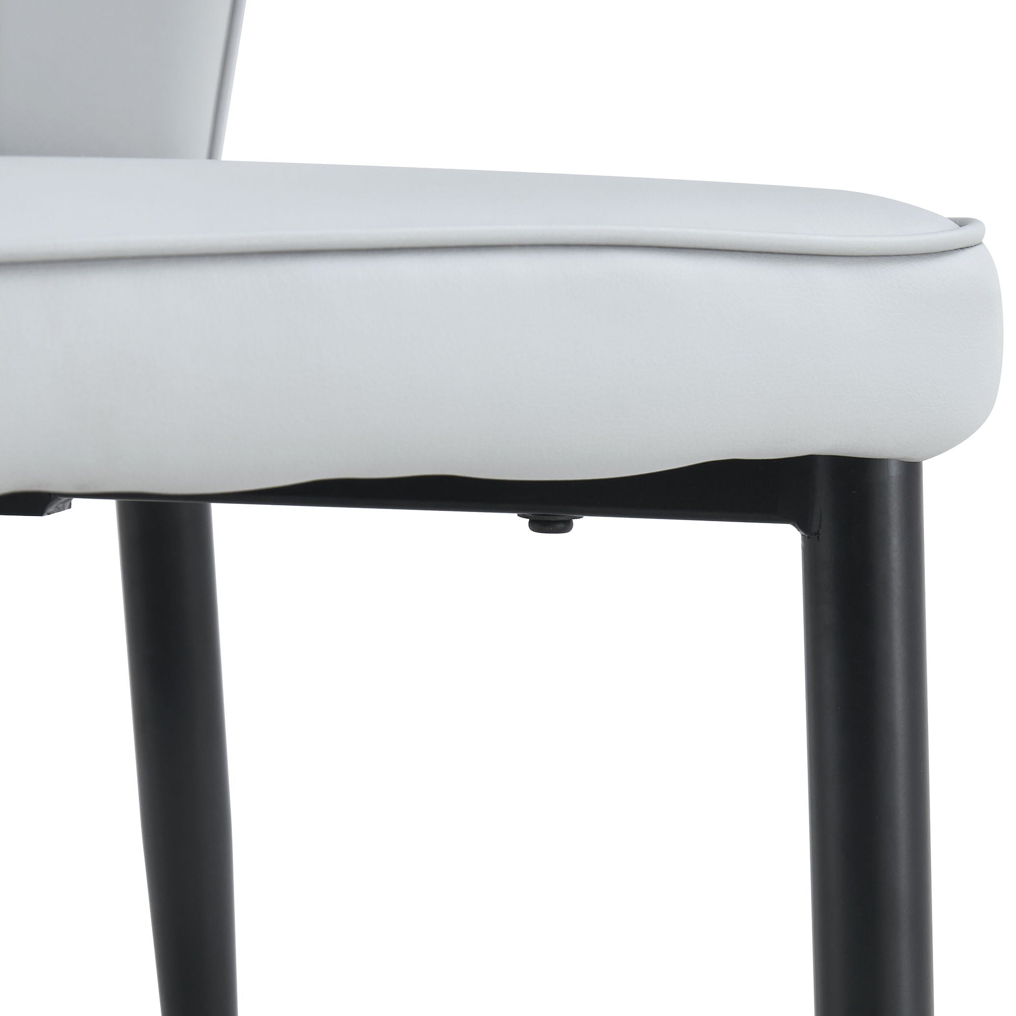 4 Modern Dining Chairs With Stylish Patterned Backrest And Metal Legs