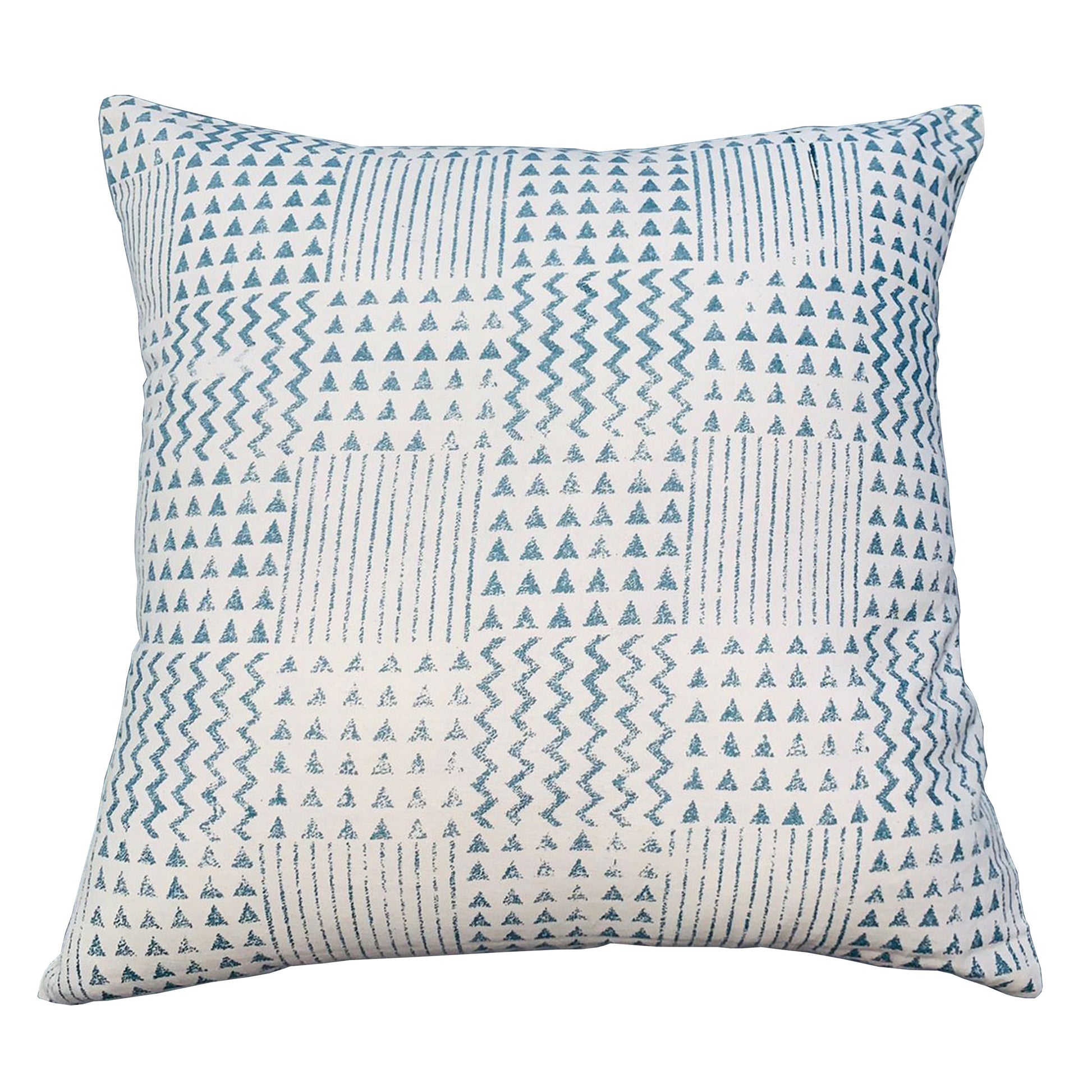 18-x-18-Handcrafted-Square-Cotton-Accent-Throw-Pillow,-Aztec-Minimalistic-Print,-Blue,-White-Throw-Pillows