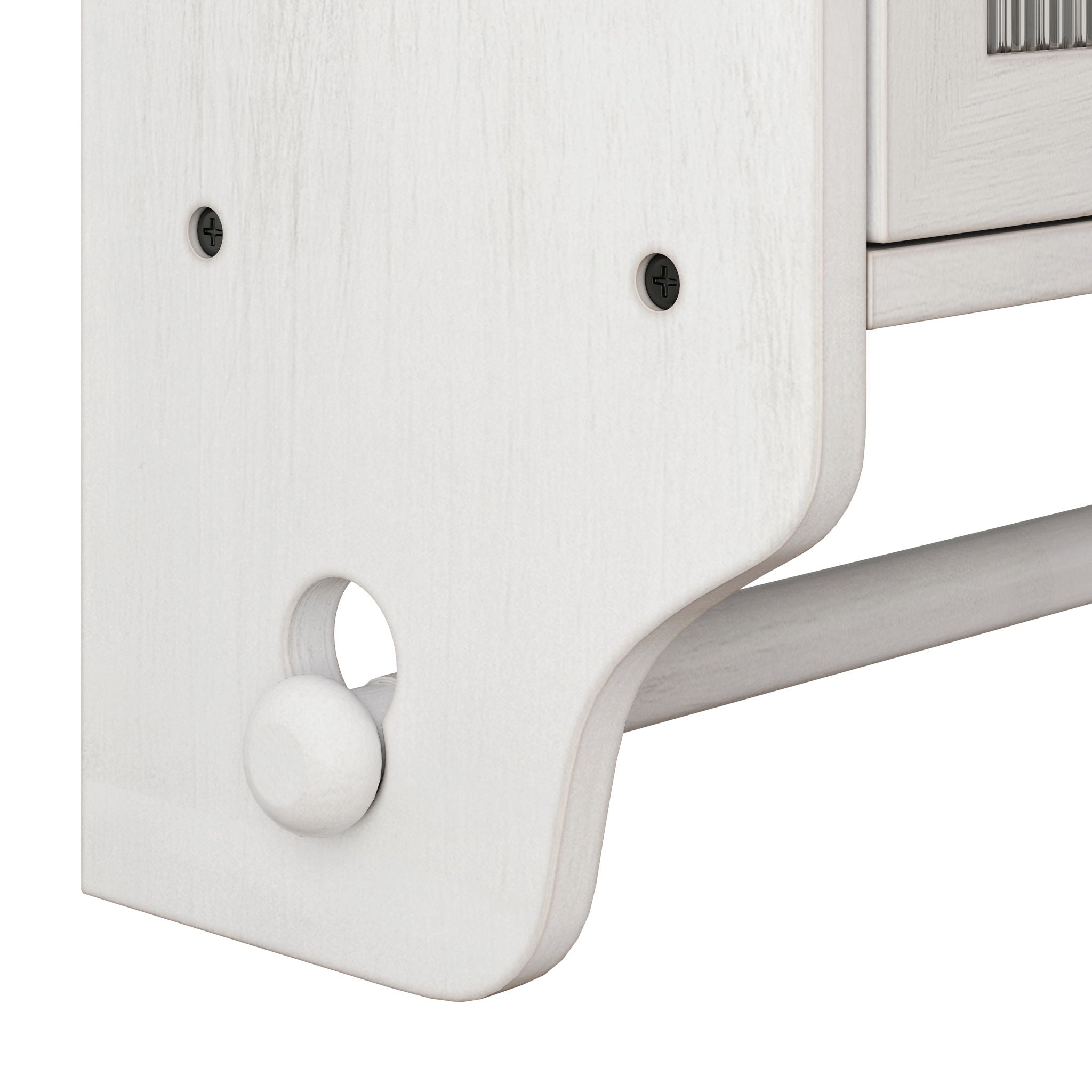 Vintage Double Door Wall Cabinet With Three Tiers Storage And Towel Rack - White Washed