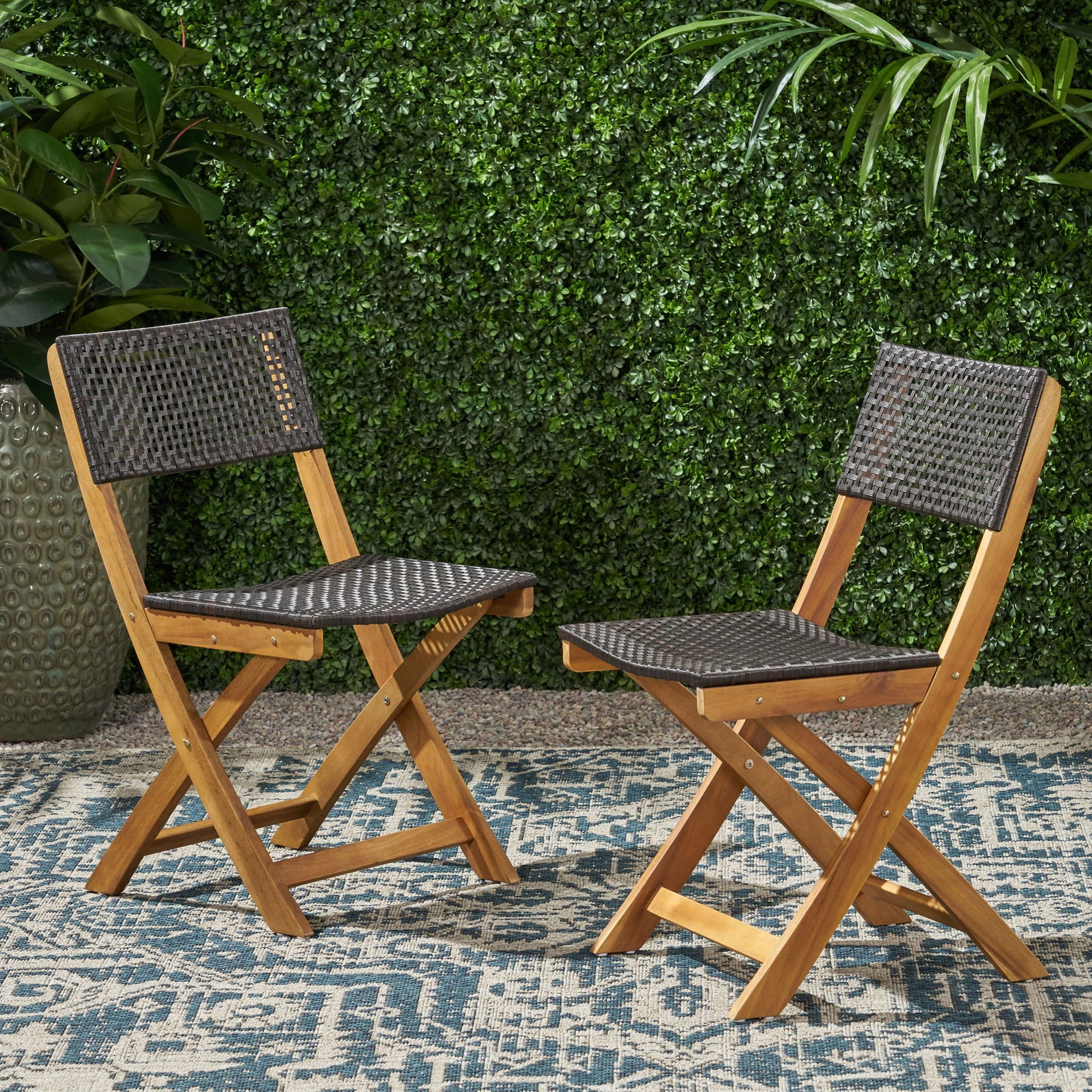Bistro Foldable Chair With Wicker Backrest - Best Buy Furniture