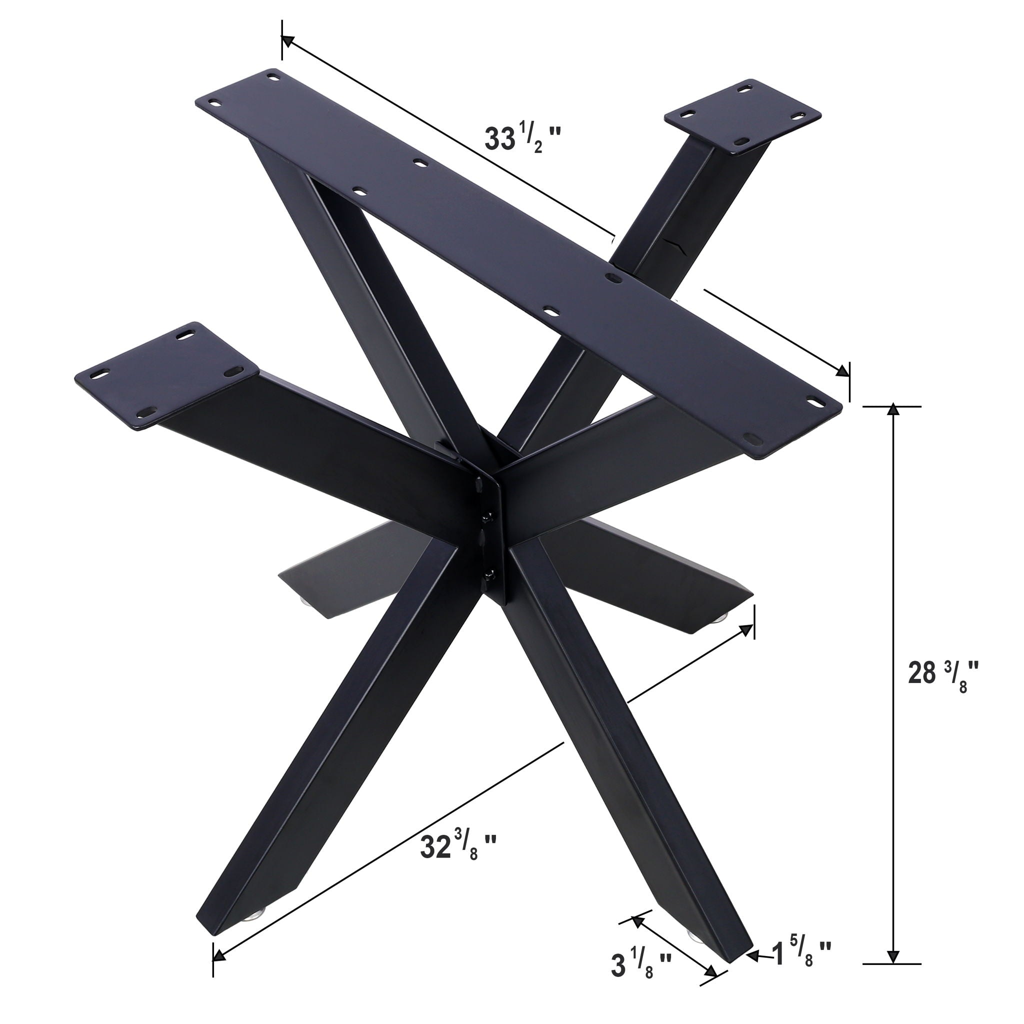 Spider Shaped Steel Table Legs, Metal Dining Table Frame, Heavy Duty Box Section Table Base - Black - Best Buy Furniture