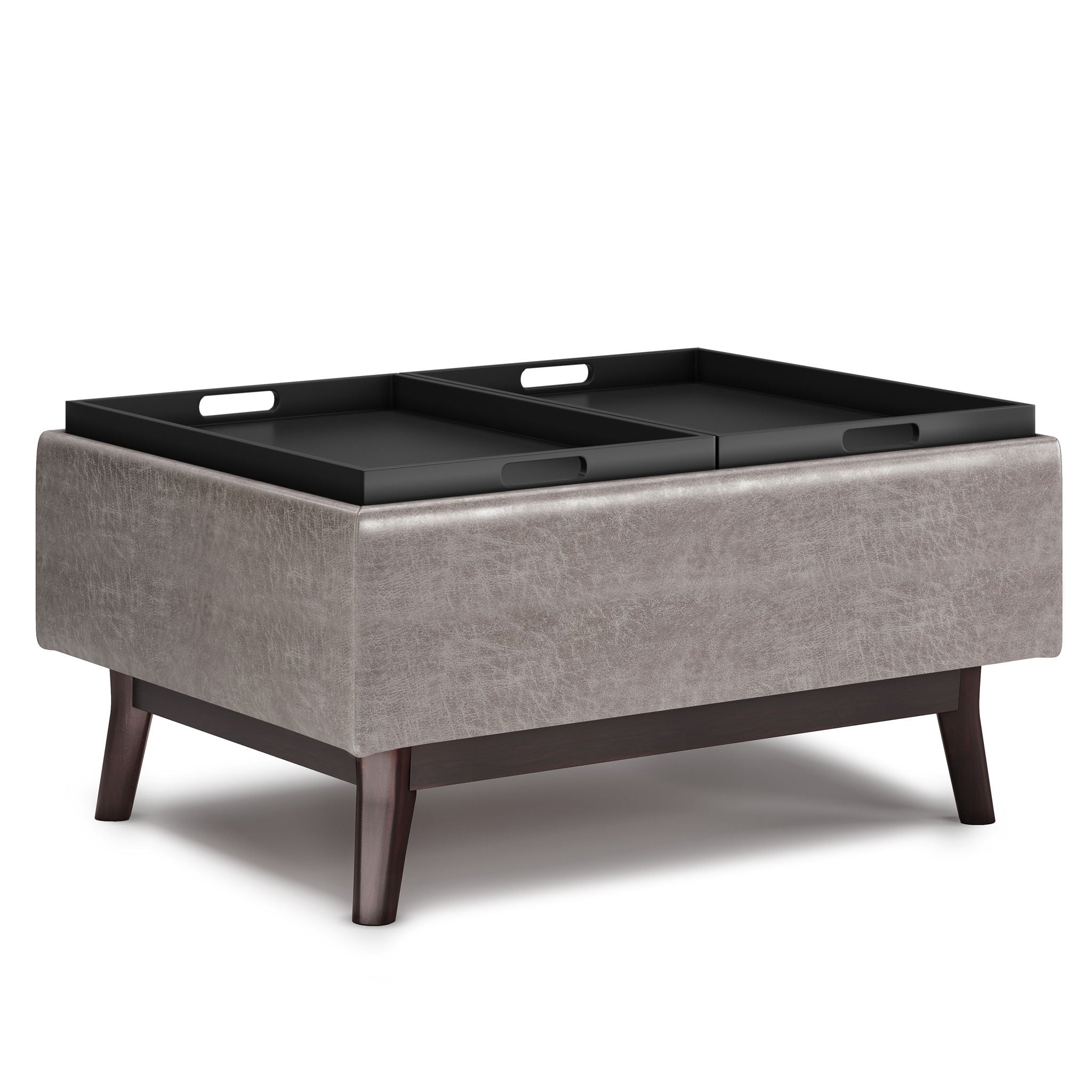 Owen - Tray Top Small Coffee Table Upholstered Storage Ottoman - Best Buy Furniture